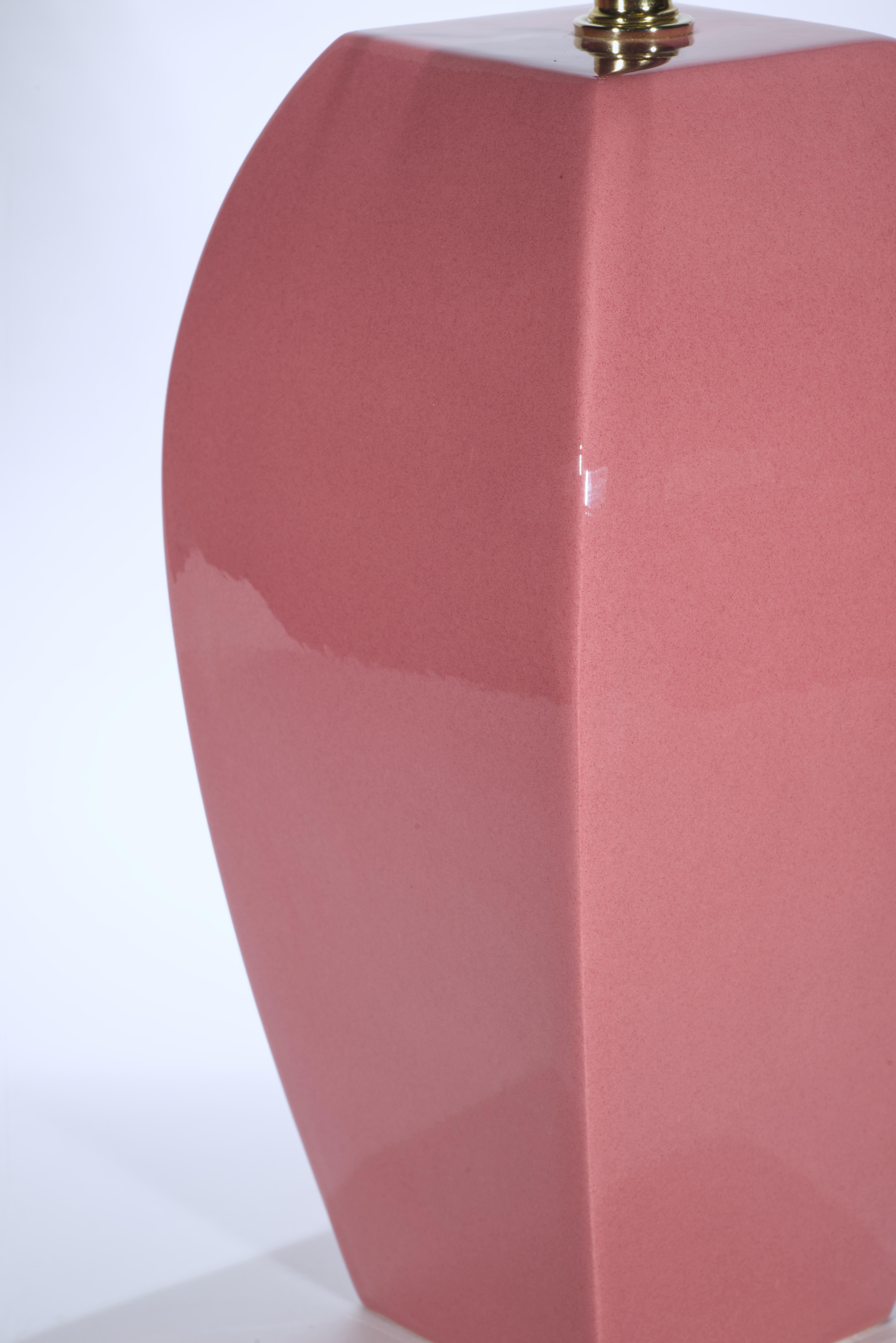 Americano Sunset Lamps, grande lampada da tavolo scultorea con urna rosa, anni '60-'70 in vendita