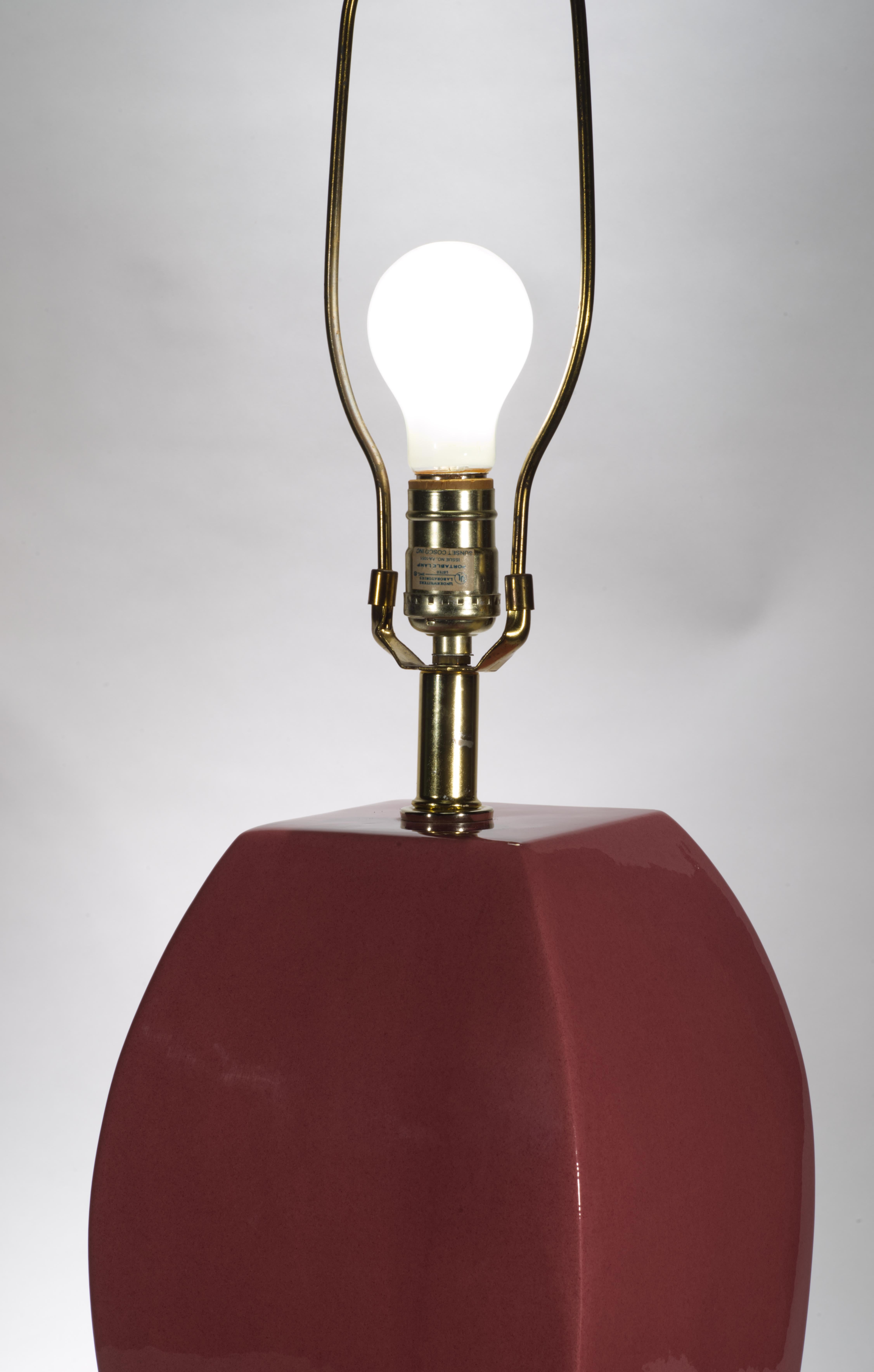 XX secolo Sunset Lamps, grande lampada da tavolo scultorea con urna rosa, anni '60-'70 in vendita