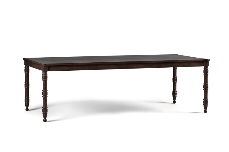 Sunset Dining Table in Dark Walnut by August Abode For Sale