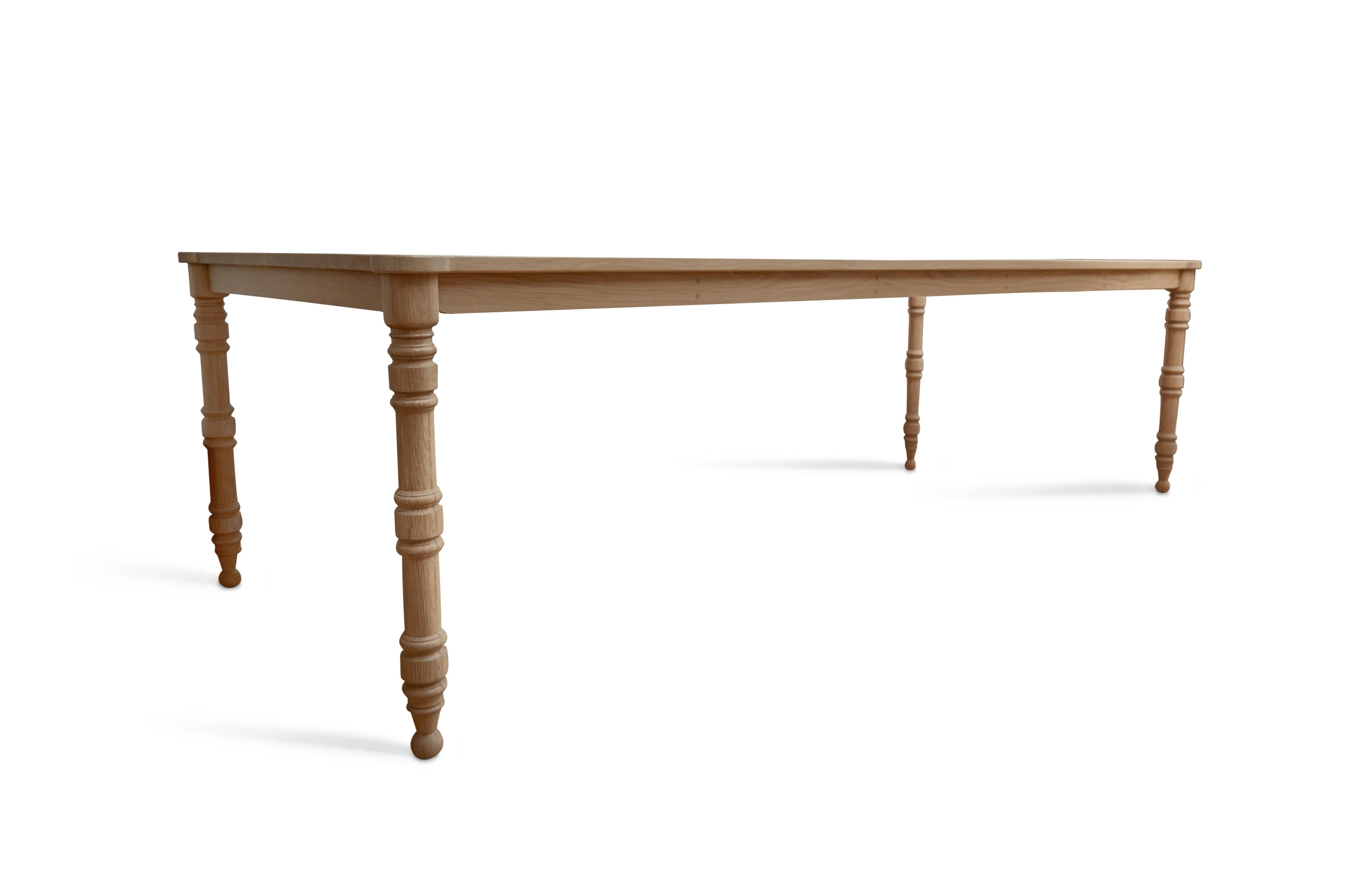 Introducing our artisan-made Sunset Dining Table. A new piece with a timeworn feel--the solid wood top is paired with lathe-turned legs, which taper down to ball feet. The design melds vintage-inspired details with a contemporary scale. 

Inspired