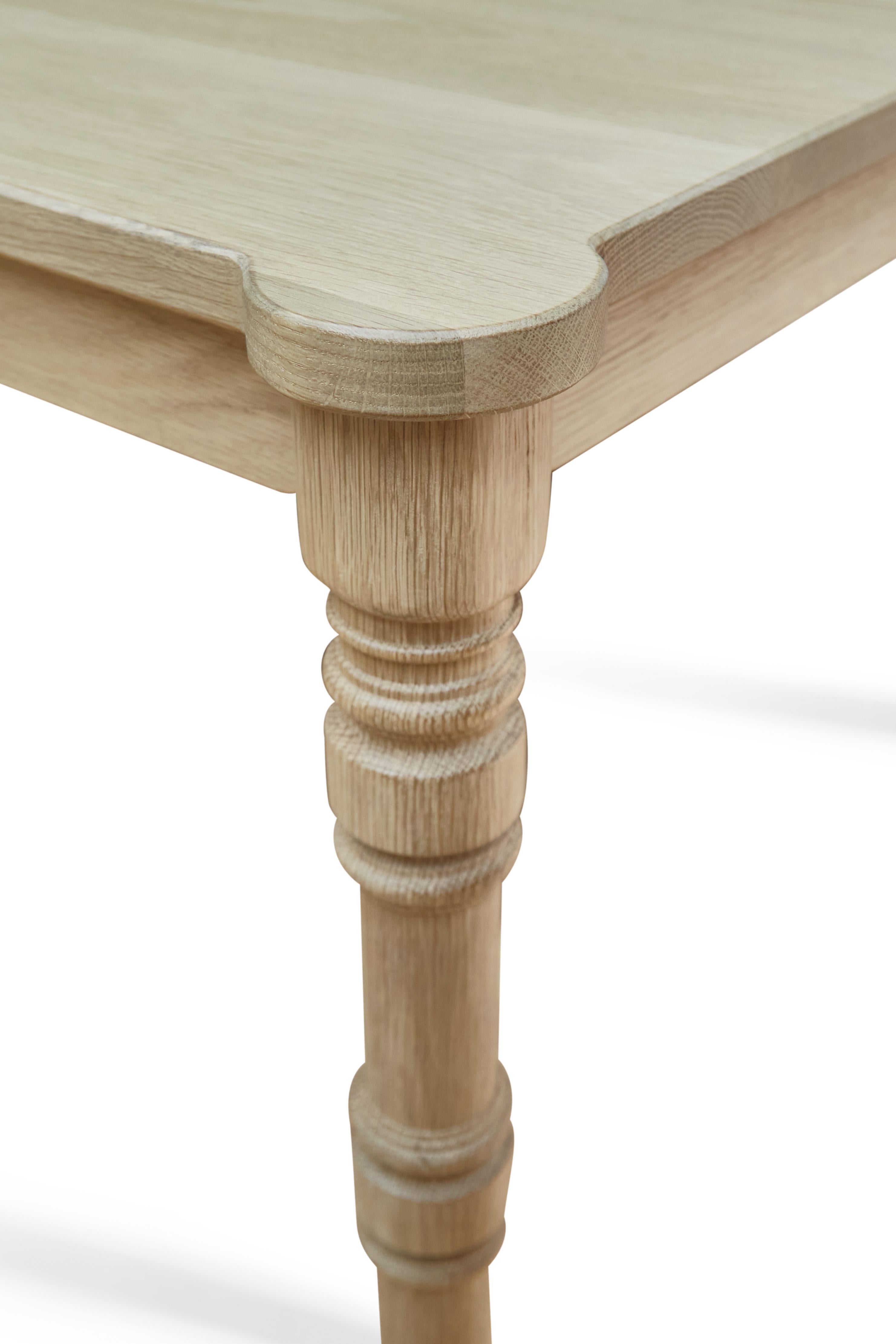 natural white oak dining table