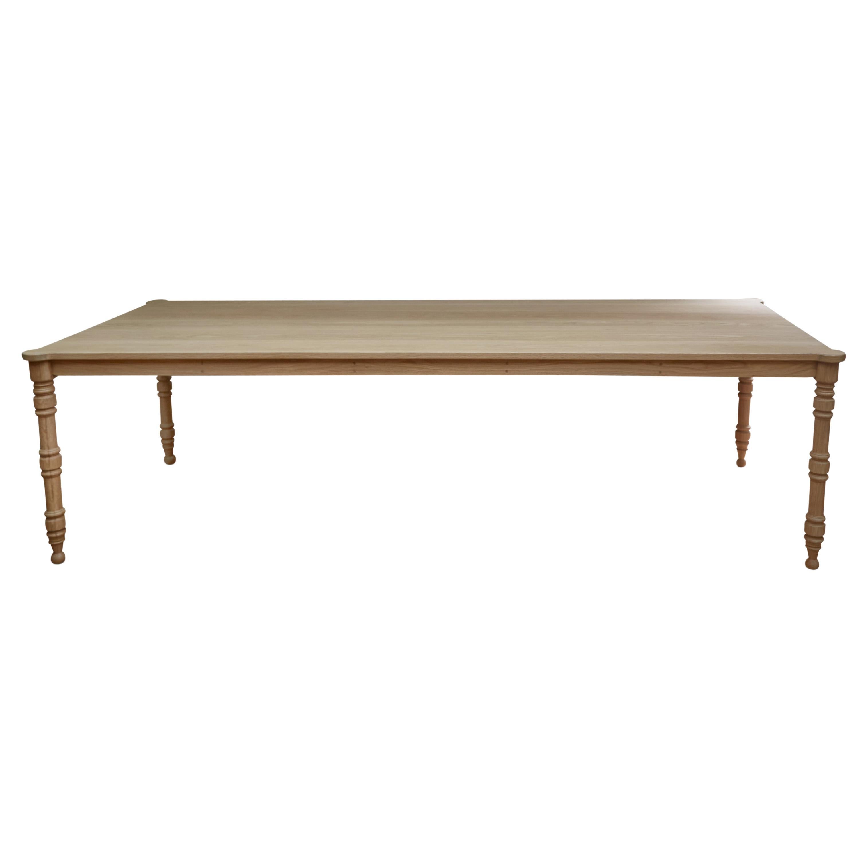 Sunset Dining Table, 9 ft, in Natural White Oak by August Abode For Sale
