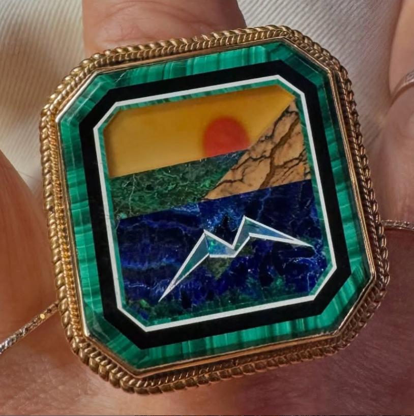 Contemporary SUNSET enamel ring For Sale