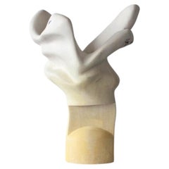 Sunset Glide Organic Carved Wood Table Lamp Light Sculpture