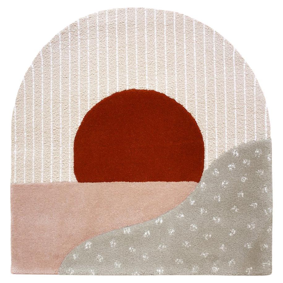 Sunset hand tufted wool rug / Wall art For Sale