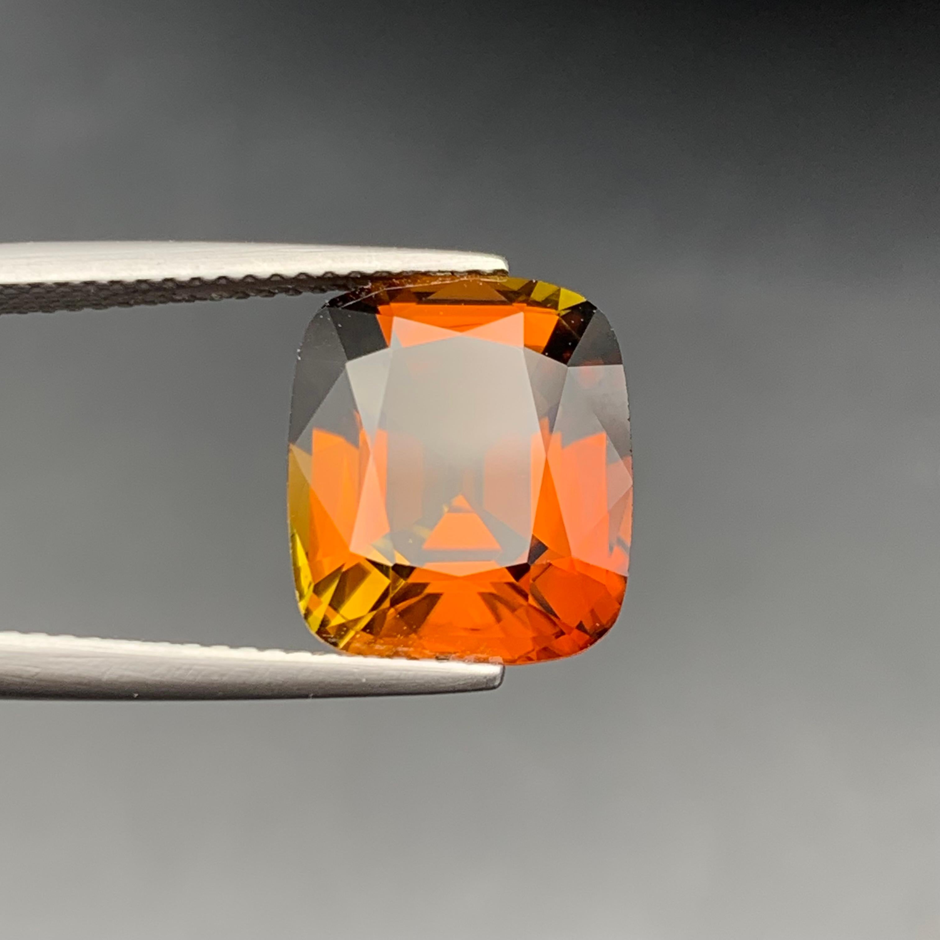 Anillo de Turmalina Natural Marrón Anaranjado Puesta de Sol Gema Suelta 6,65 Ct Corte Cojín en venta 11