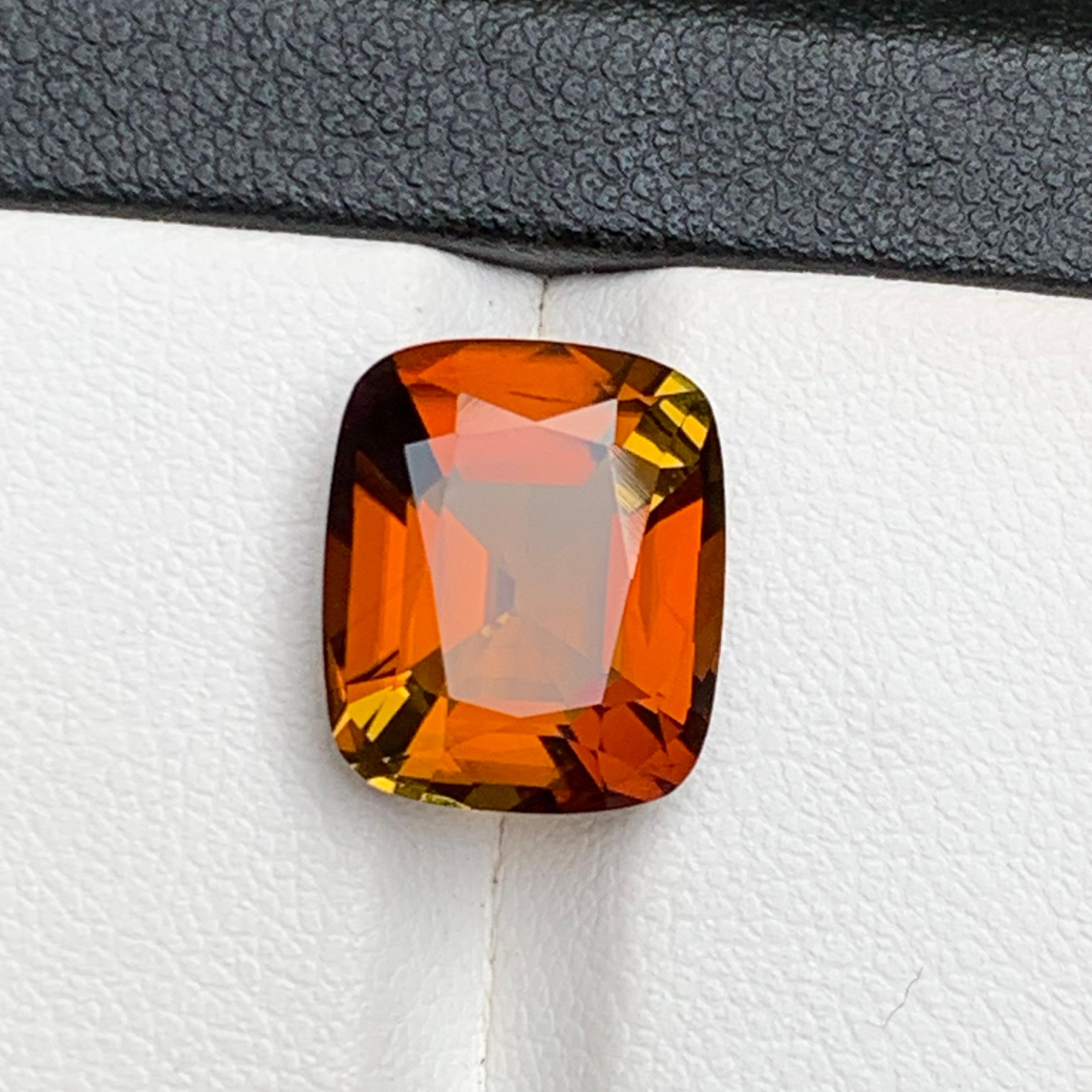 Anillo de Turmalina Natural Marrón Anaranjado Puesta de Sol Gema Suelta 6,65 Ct Corte Cojín en venta 12