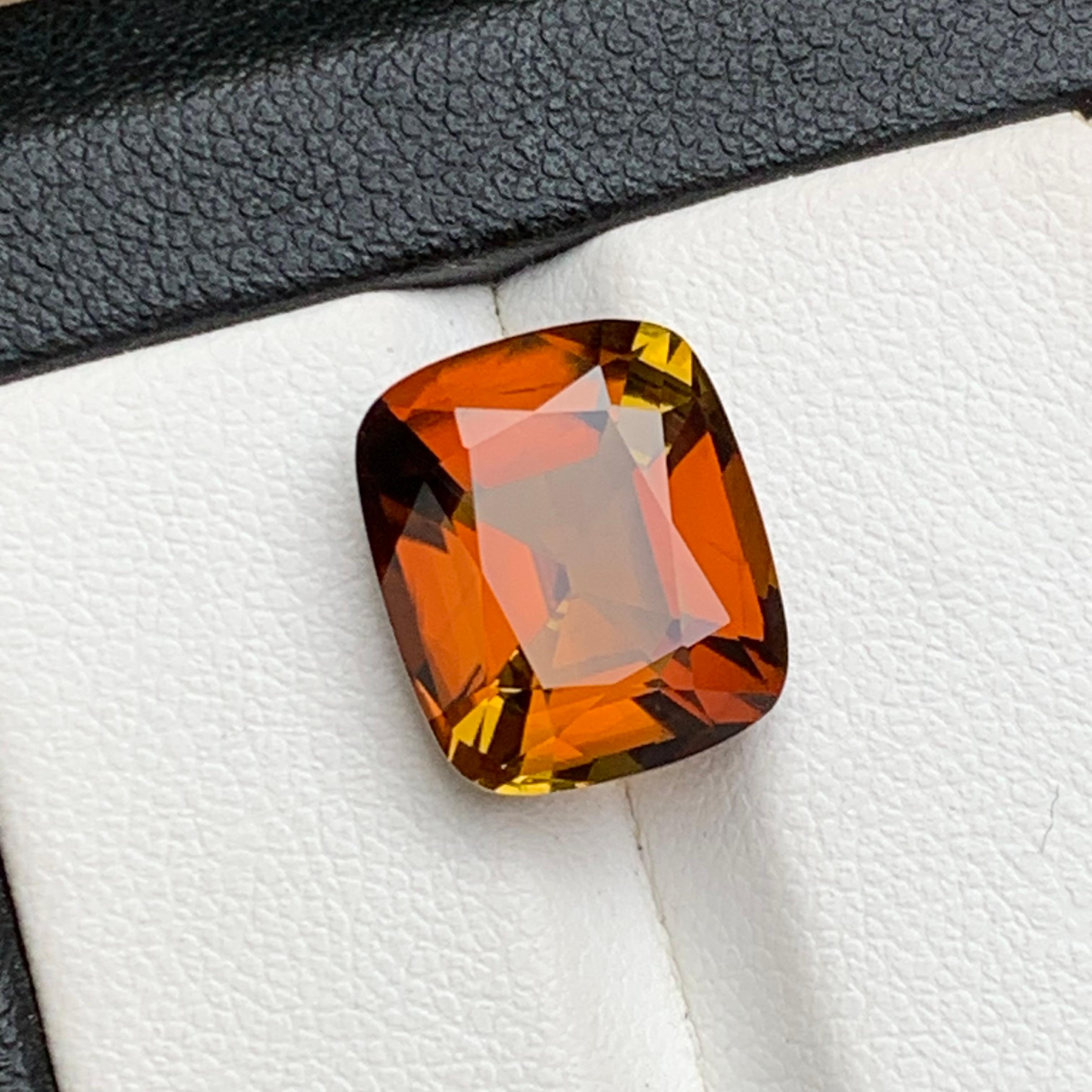 Anillo de Turmalina Natural Marrón Anaranjado Puesta de Sol Gema Suelta 6,65 Ct Corte Cojín en venta 13