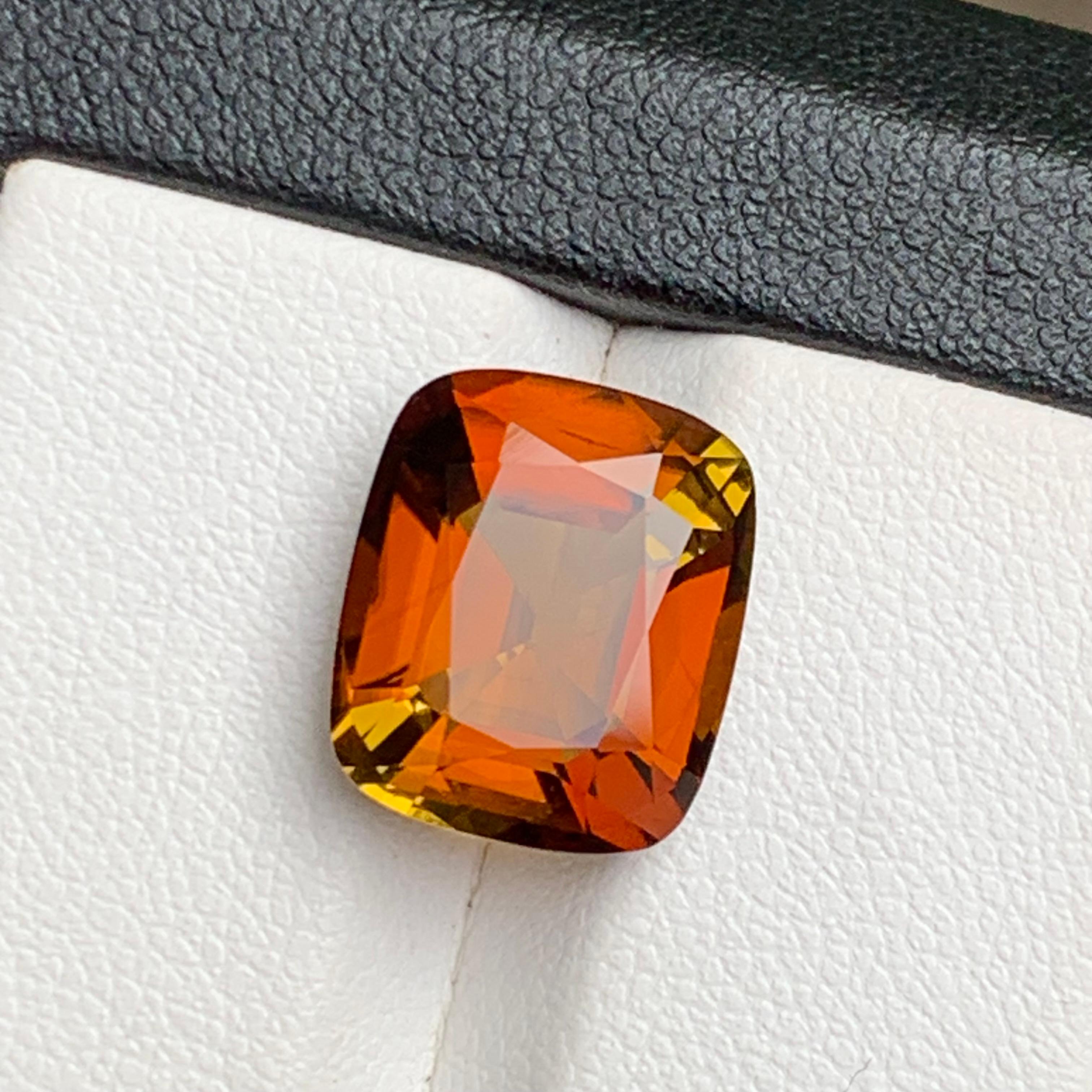 Anillo de Turmalina Natural Marrón Anaranjado Puesta de Sol Gema Suelta 6,65 Ct Corte Cojín en venta 14