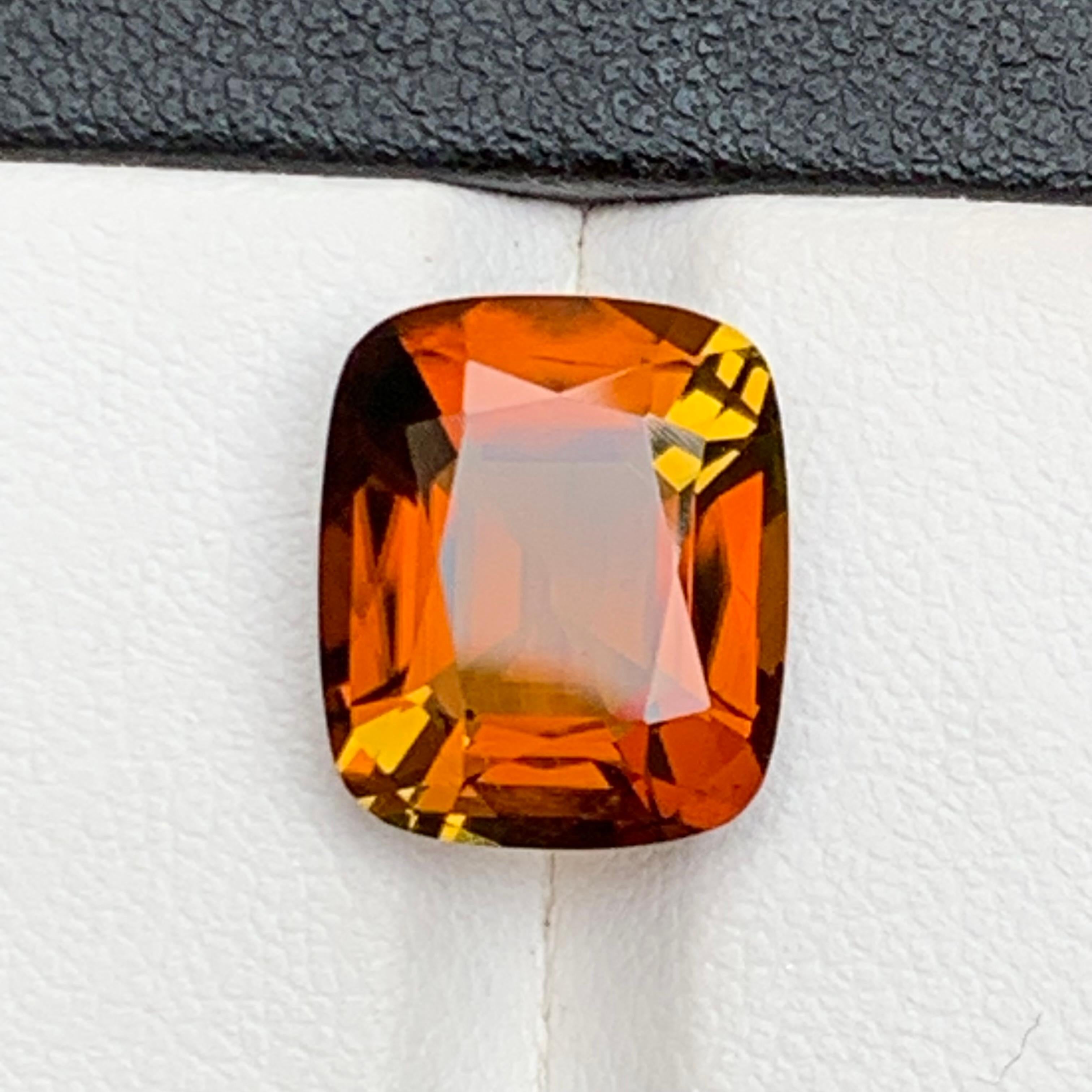 Femenino o masculino Anillo de Turmalina Natural Marrón Anaranjado Puesta de Sol Gema Suelta 6,65 Ct Corte Cojín en venta