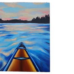 Sunset Paddle, Oil on Wood Panel, 2024