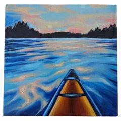 Sunset Paddle, Oil on Wood Panel, 2024