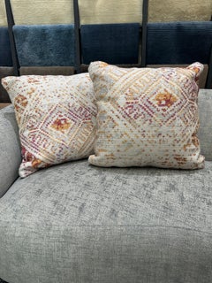 Sunset Pink and Orange Boho Throw Pillow