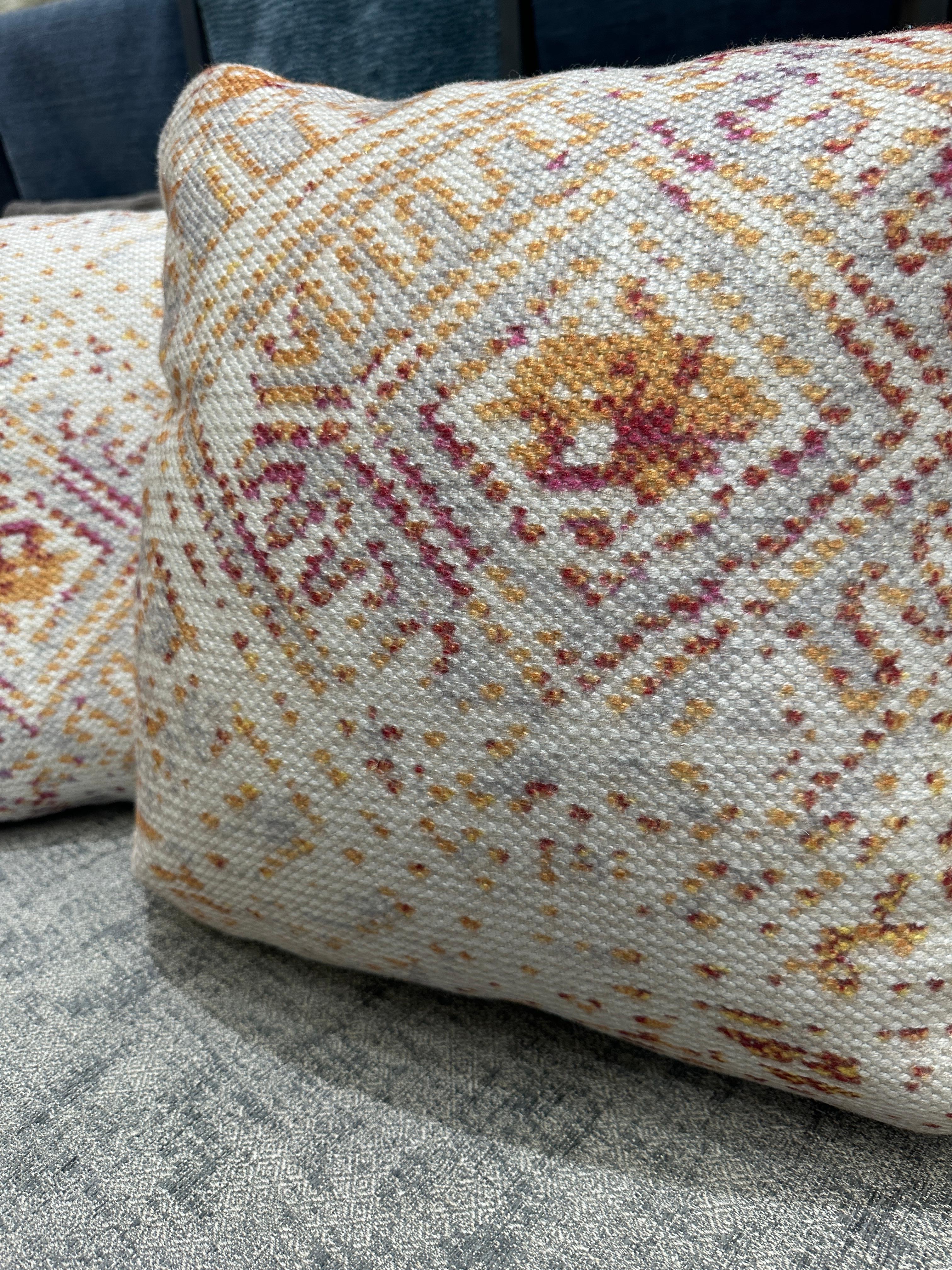 Bohémien Cuscino da lancio Boho rosa e arancione Sunset in vendita