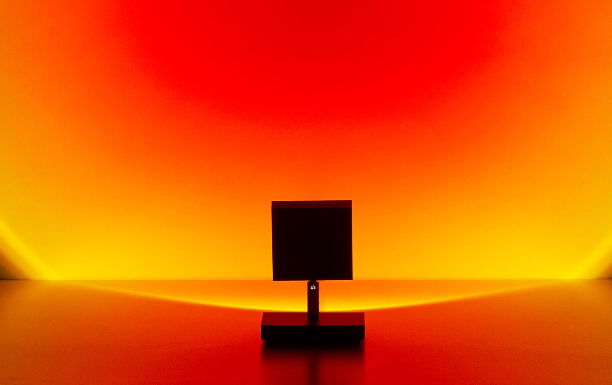 Post-Modern Sunset Red Halo Mini Table Lamp by Mandalaki For Sale