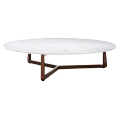 Sunset Round Lucido Mediterraneo + Carrara Coffee Table by Paola Navone