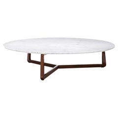 Runder Lucido Mediterraneo + Carrara-Couchtisch mit Sonnenuntergang von Paola Navone