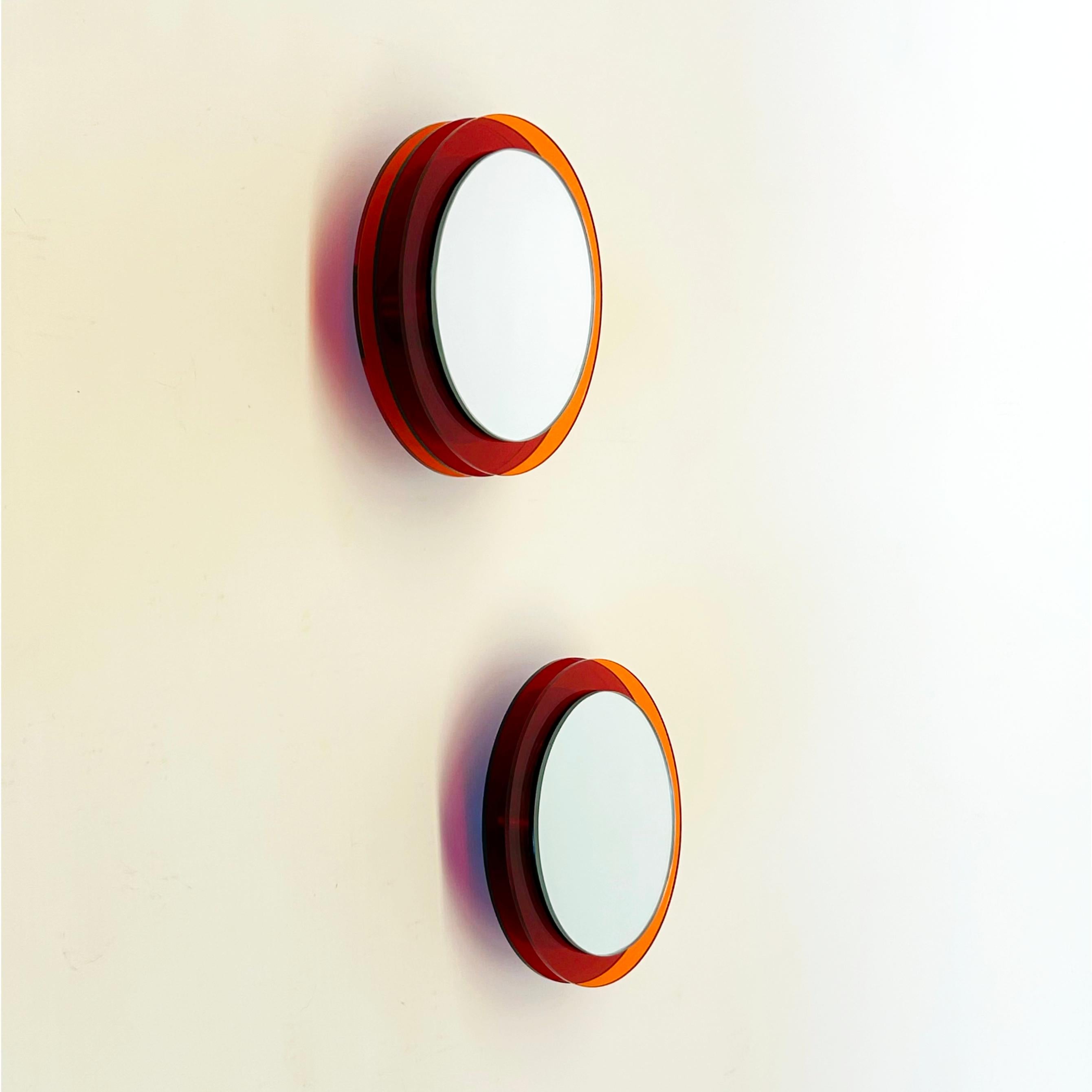 Tedesco Sunset Set 2a, Specchi da parete con plexiglass, design scultura di Andreas Berlin in vendita