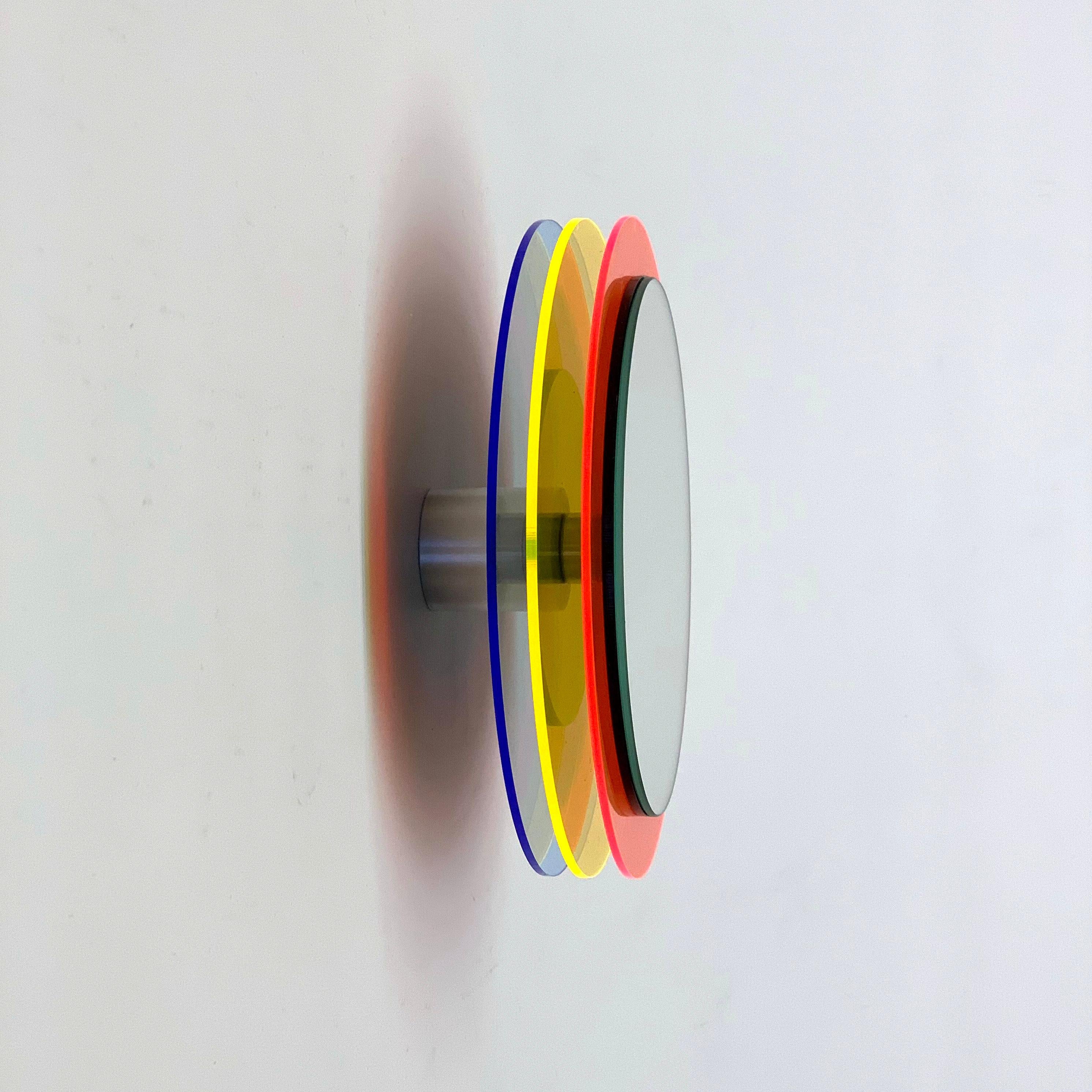 Tedesco Sunset Set 2b, specchi da parete con plexiglass, scultura di design di Andreas Berlin in vendita