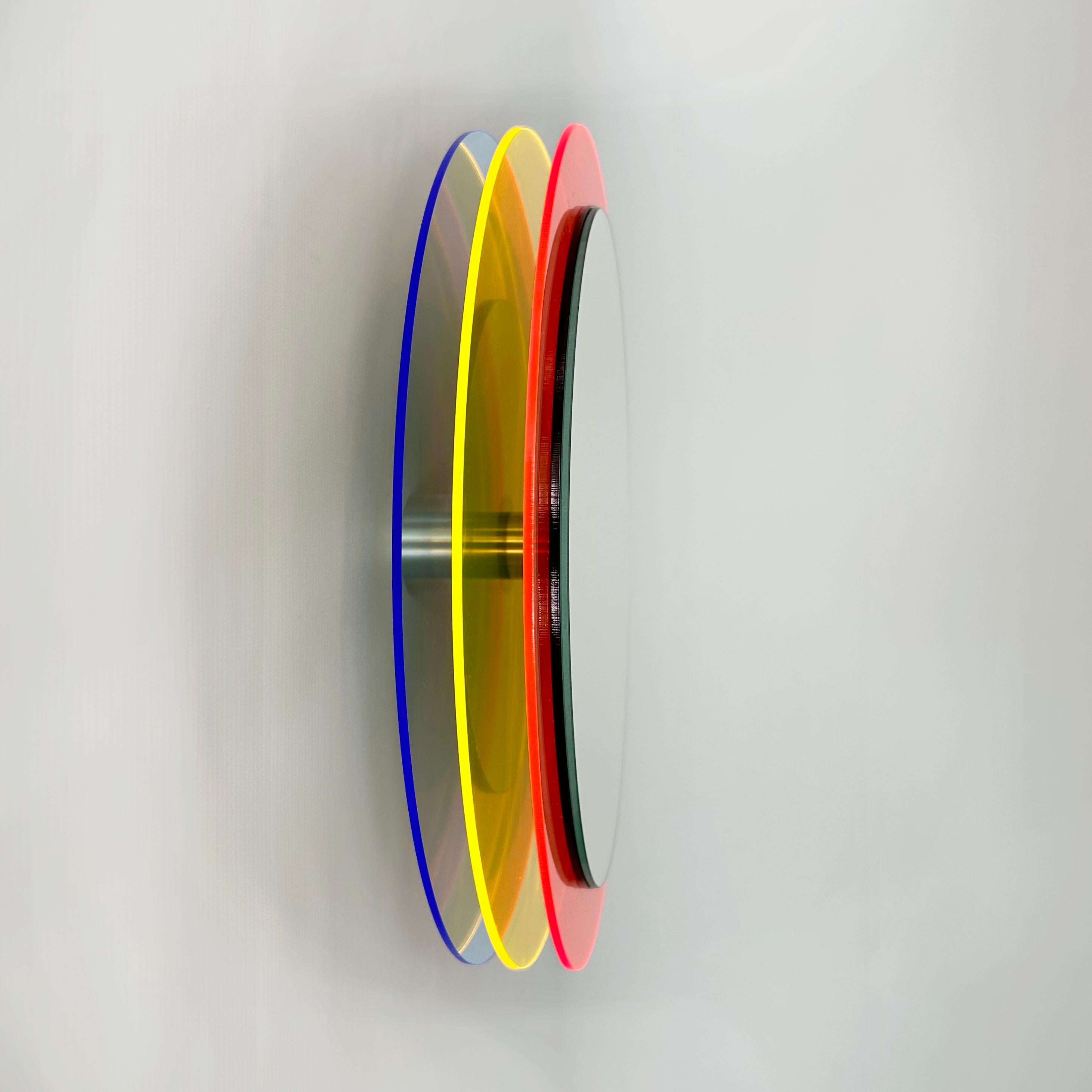 Sunset Set 2b, specchi da parete con plexiglass, scultura di design di Andreas Berlin in vendita 2