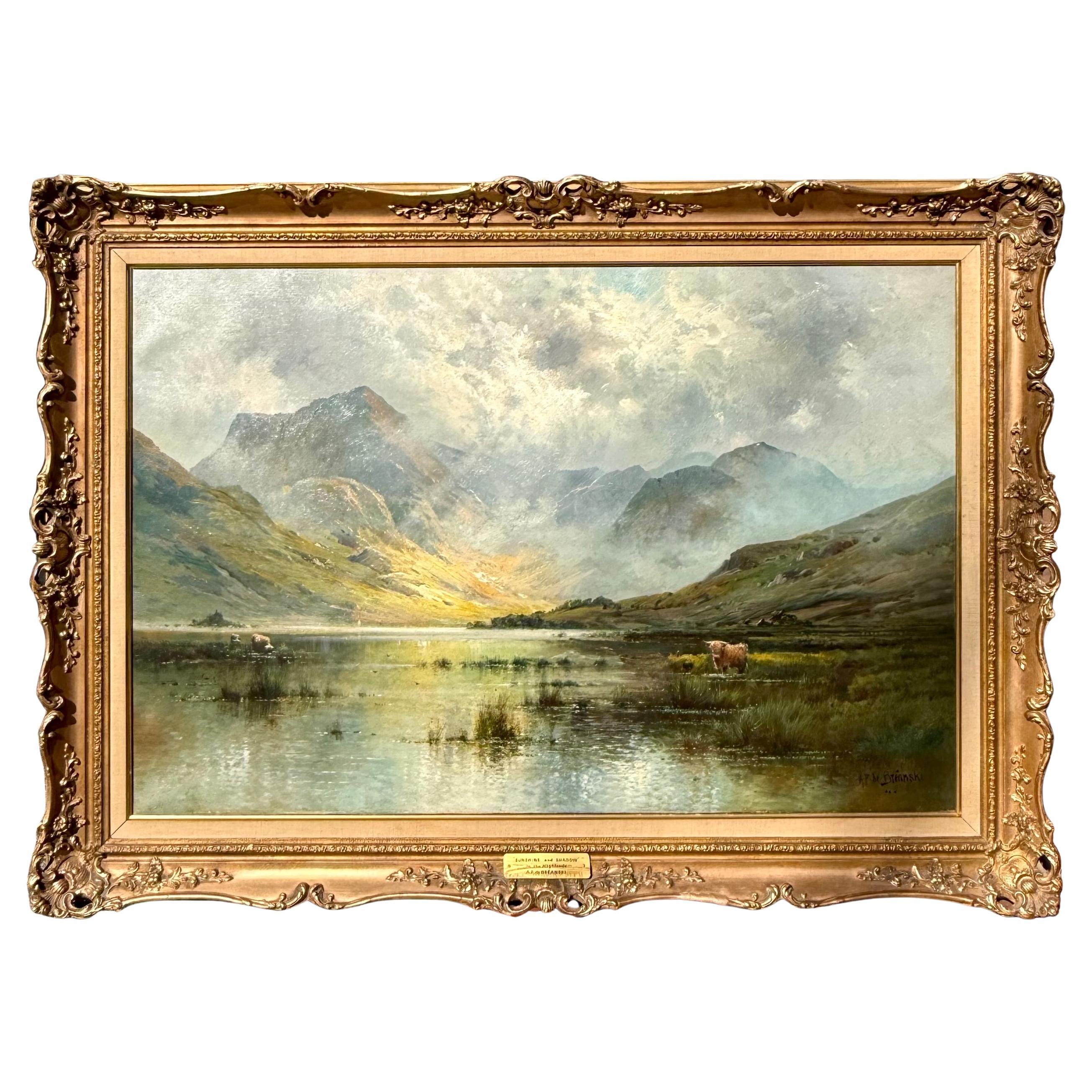 "Sunshine and Shadows in the Highlands" by Alfred de Breanski For Sale