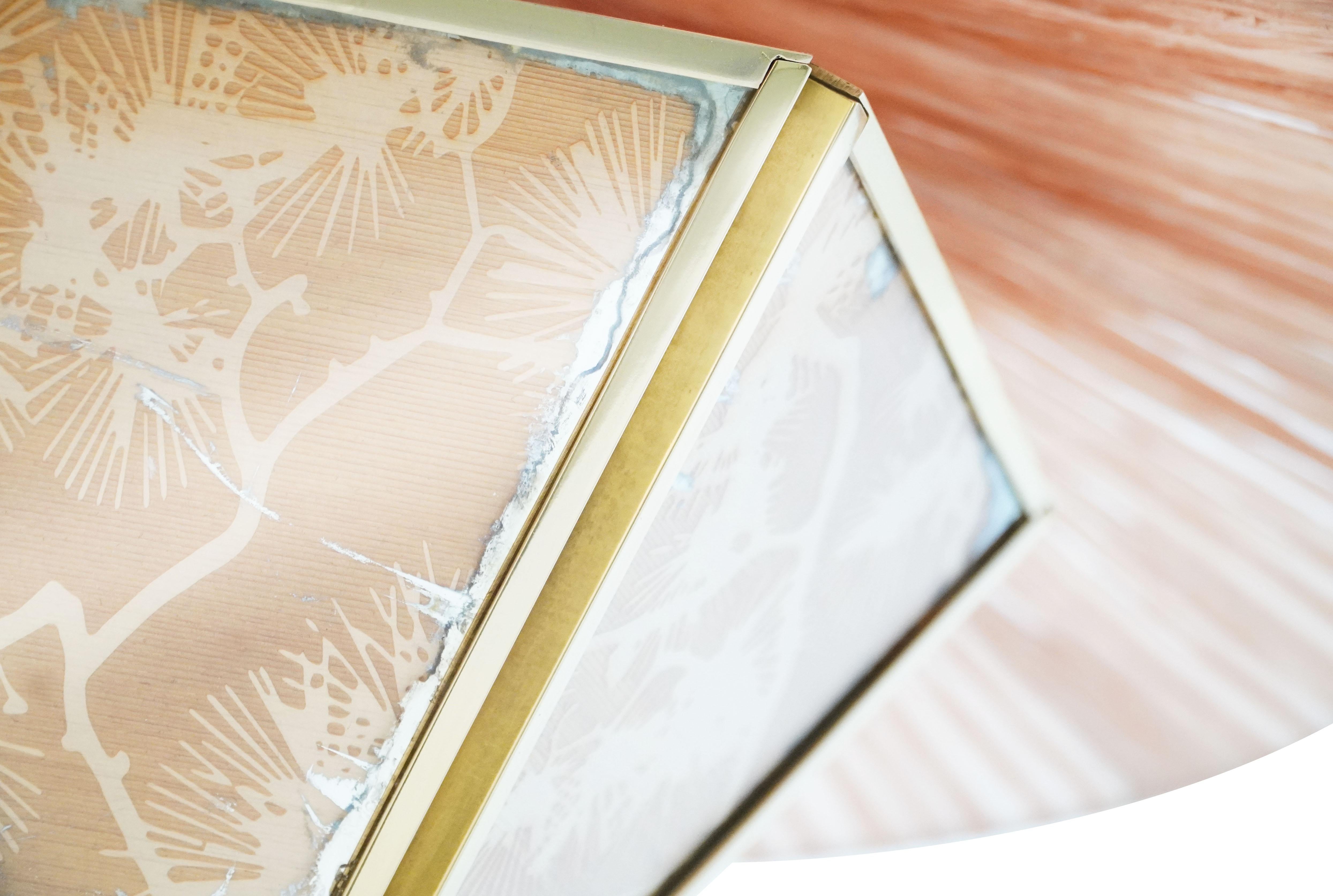 “Sunshine” Contemporary Floor Lamp 60cm, pine silk lampshade, Bamboo Brass 1