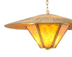 Sunshine Contemporary modern Pendant Lamp 60 Japan vintage kimono paper Brass