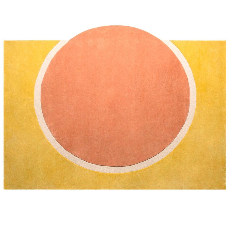 Small Sunshine Rug Sunshine Rug Hand Tufted in Wool and Viscose Blend For Sale at 1stDibs