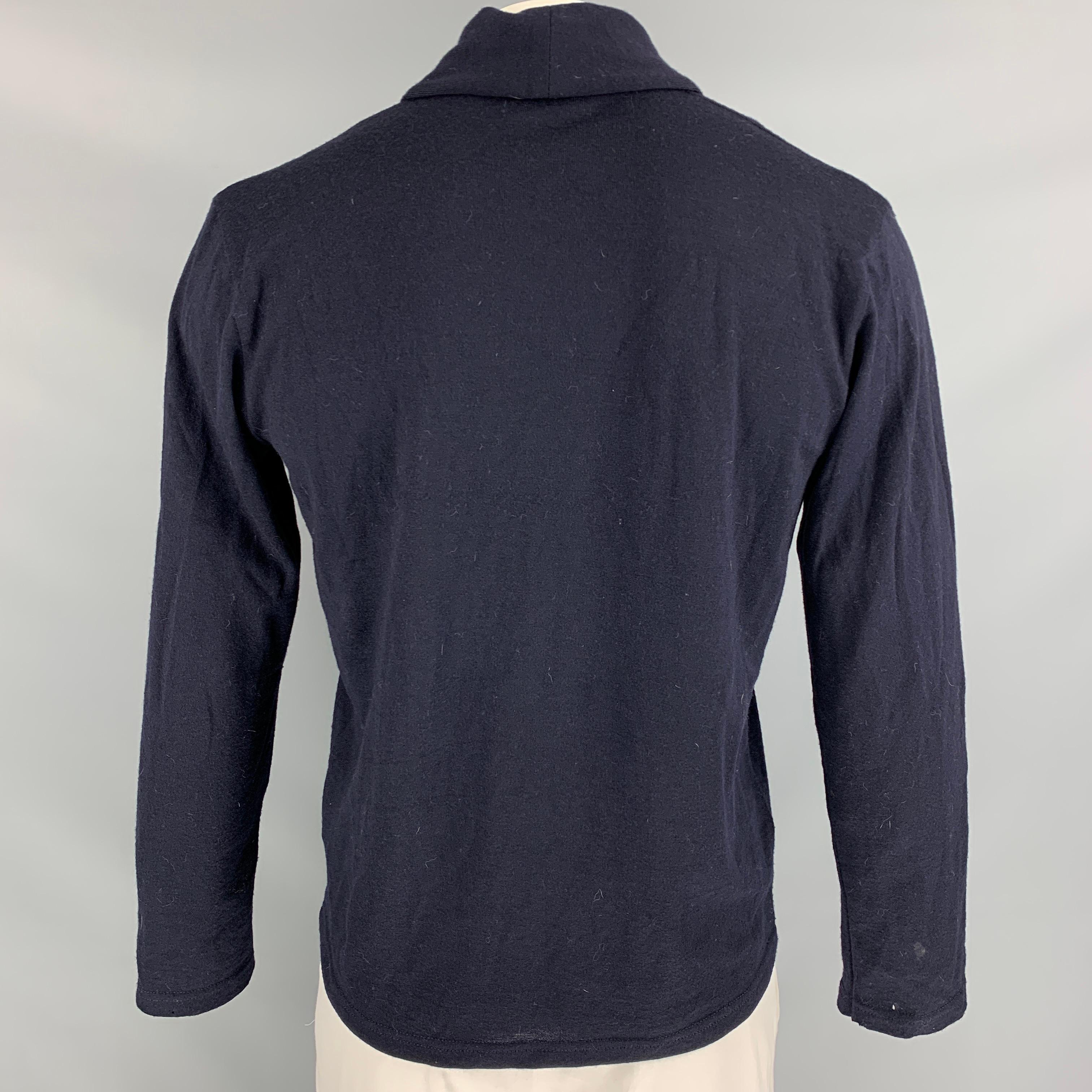 navy wool shawl cardigan