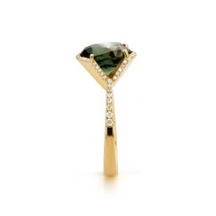 Sunstone and diamond cocktail ring
