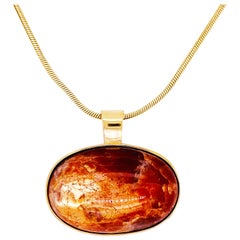 Sunstone Pendant Necklace, 14k Gold Pendant, Genuine Oregon Sunstone w Chain