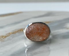 Sunstone silver ring