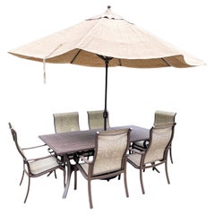 SunVilla 8 Piece Patio Dining Set with Dining Chairs Dining Table and Parasol