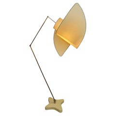 Suora Floor Lamp Burnished Brass Marble Parchment Design by Carlo Mollino