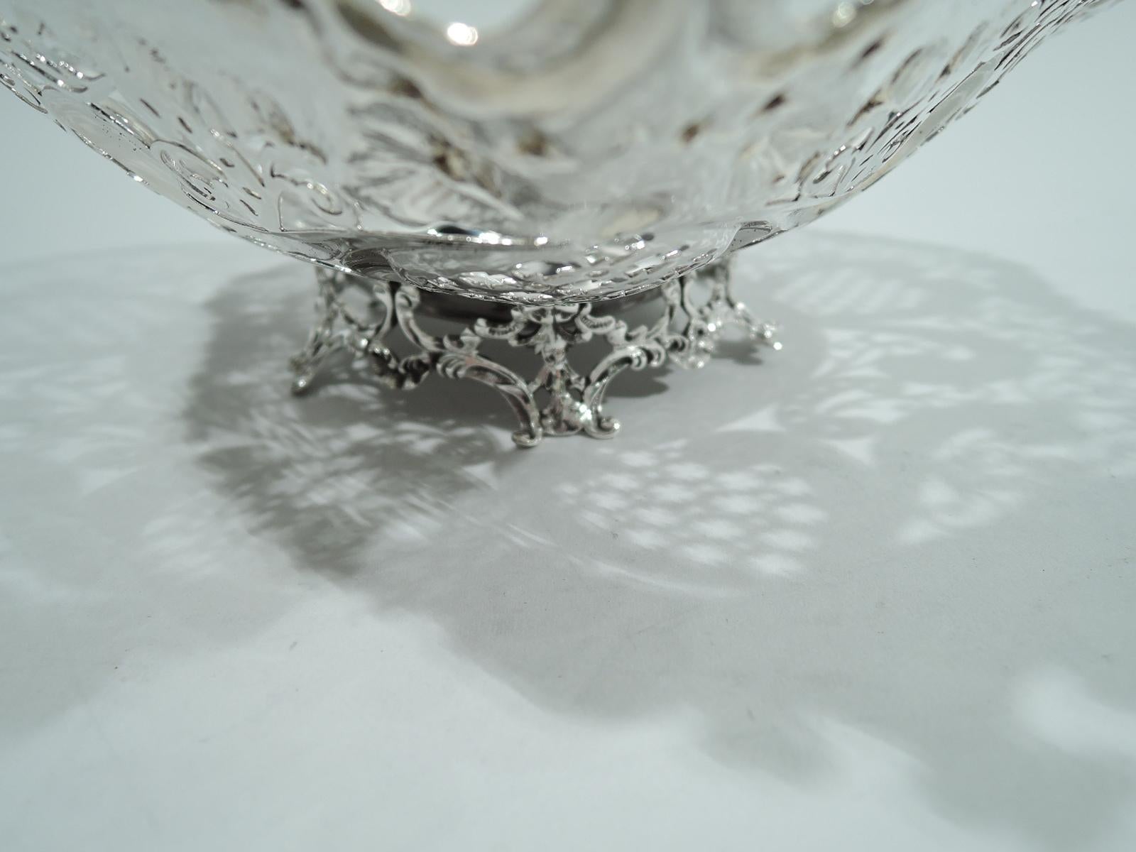 Early 20th Century Super Big and Super Romantic Sterling Silver Heart Bowl by Gorham