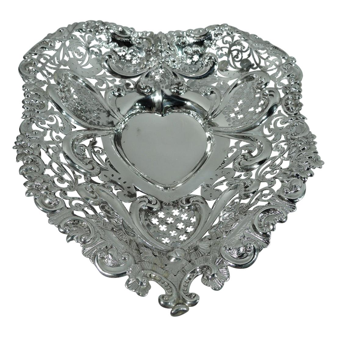 Super Big and Super Romantic Sterling Silver Heart Bowl by Gorham