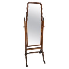 Super Burr Walnut Cheval Mirror