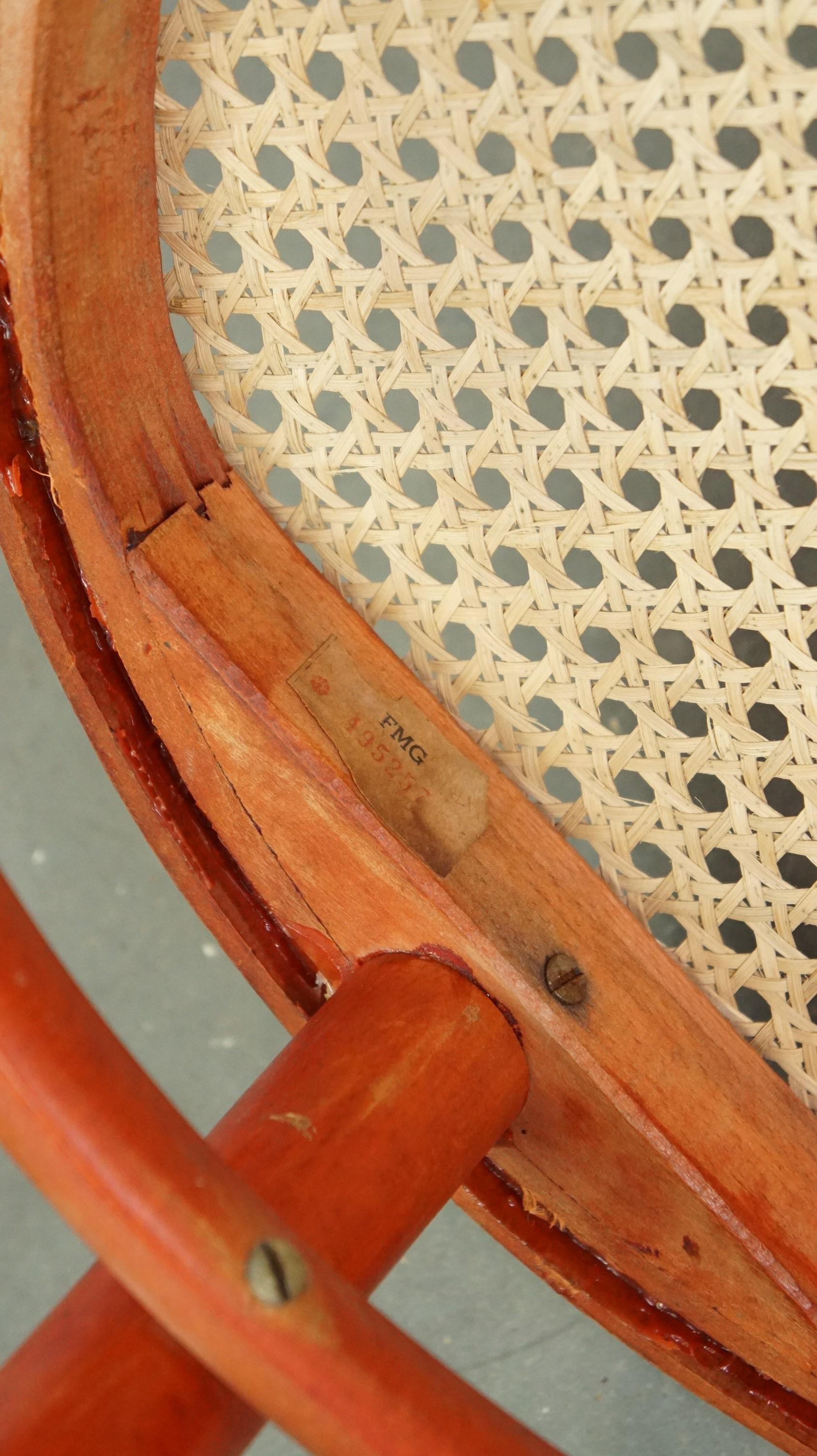 Super charming set of 2 red vintage design bistro chairs For