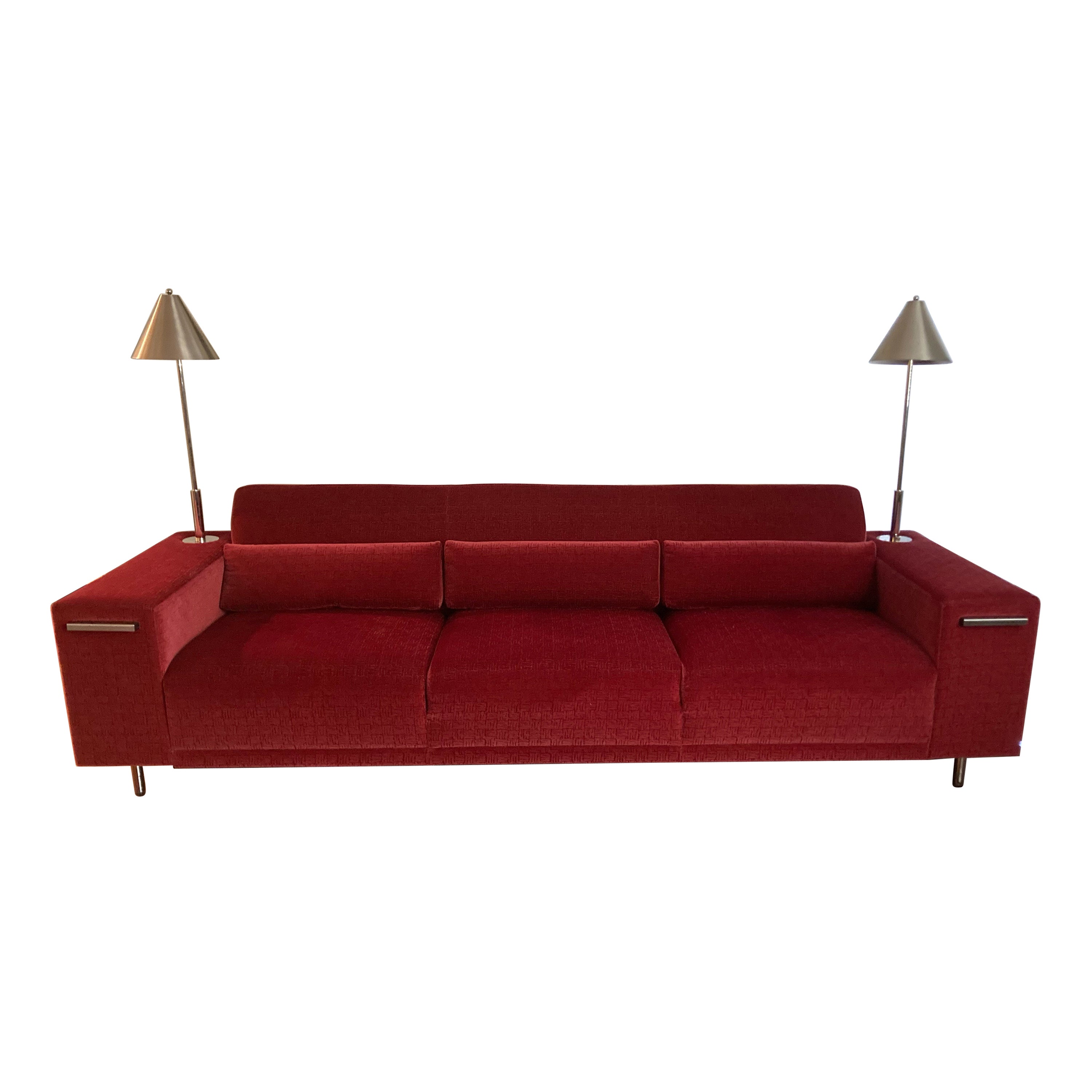 Super Chic Brueton Modern Raspberry Sofa by Stanley Jay Friedman
