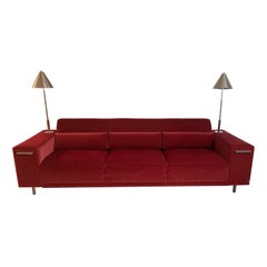 Super Chic Brueton Modern Raspberry Sofa by Stanley Jay Friedman