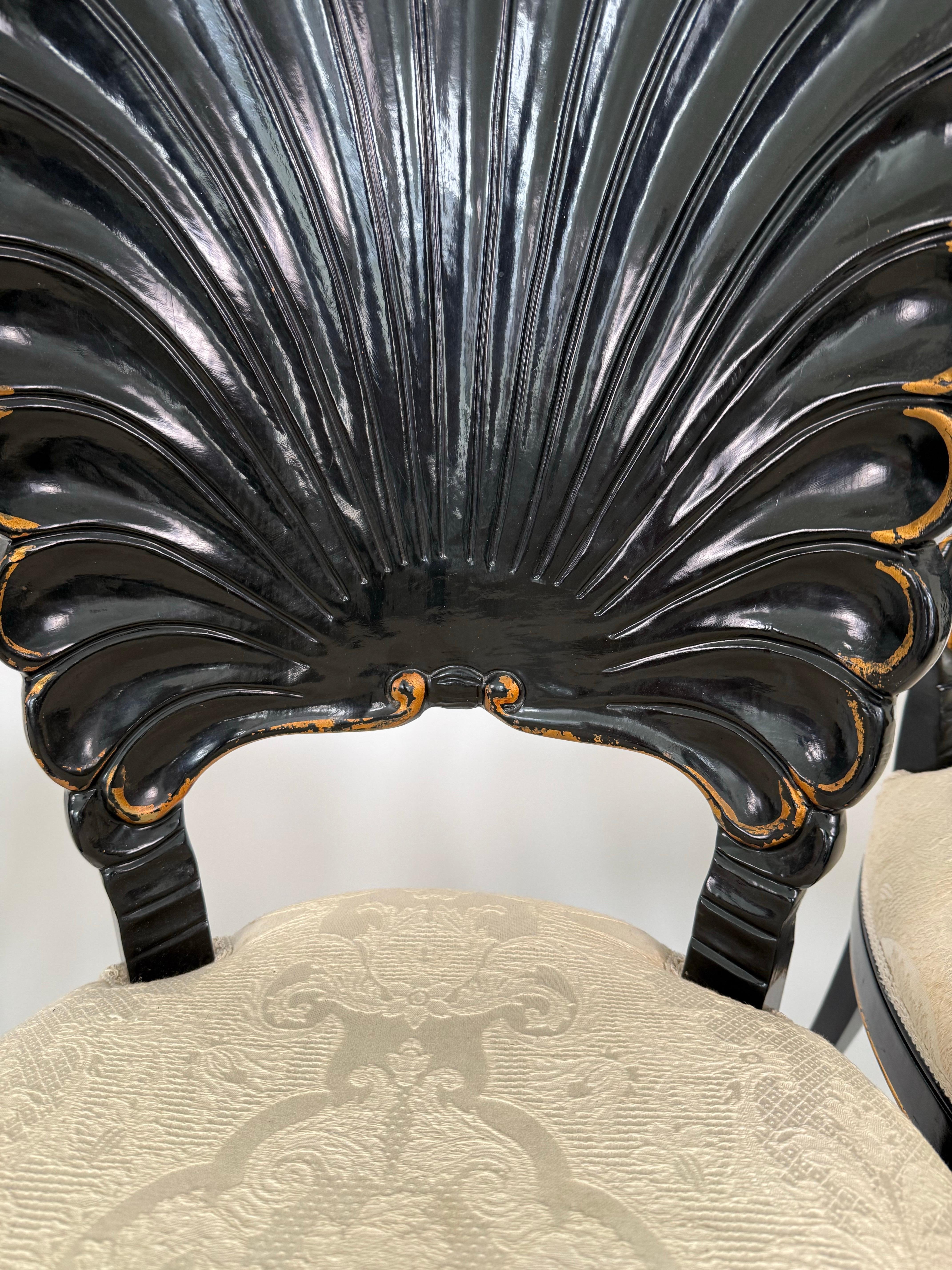 Super Chic Clamshell Dining Chairs In Good Condition For Sale In Dallas, TX
