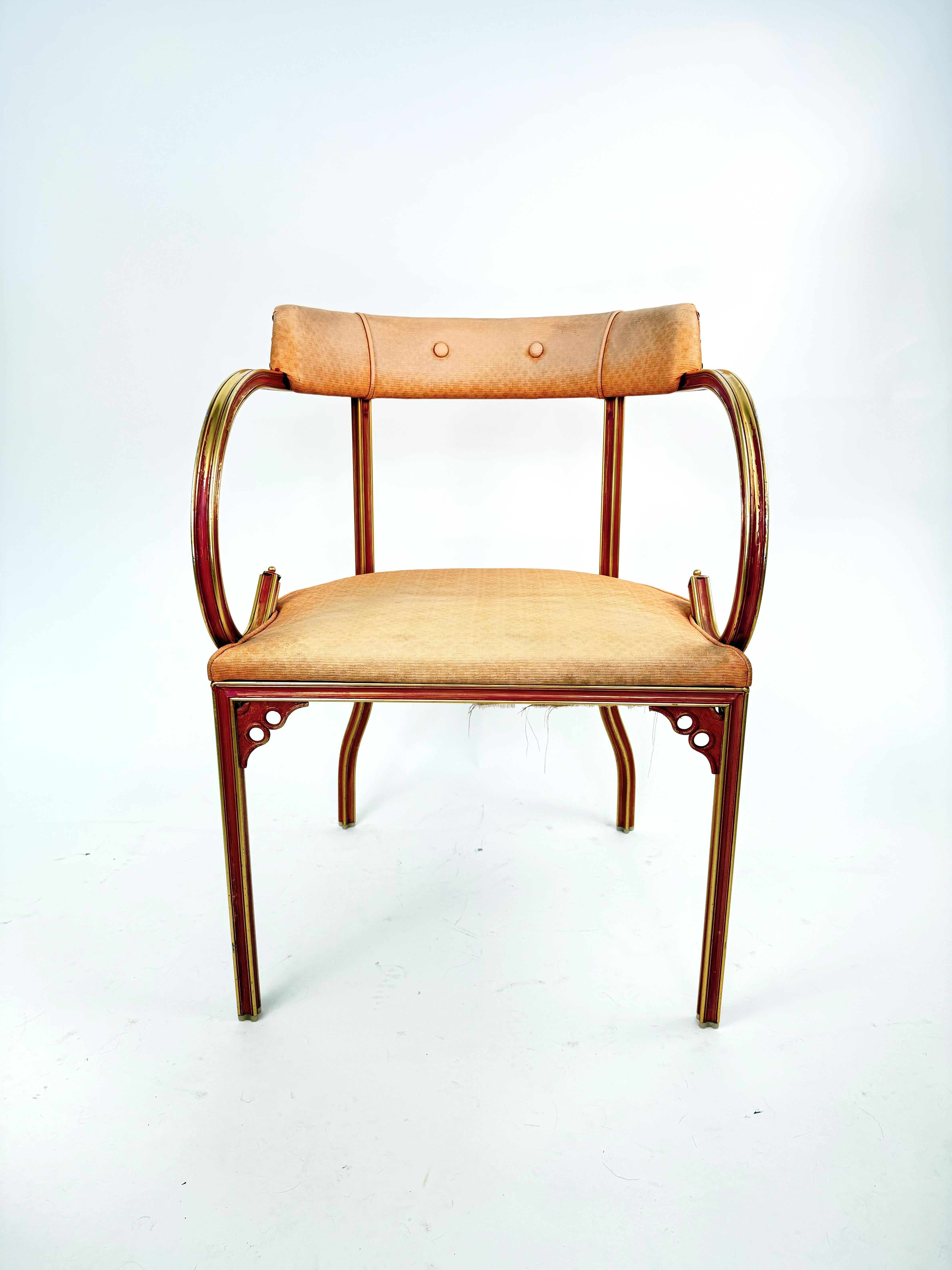 Americano Super Chic Pair of Art Deco Lounge Chairs by John Van Koert Cymball Line in vendita