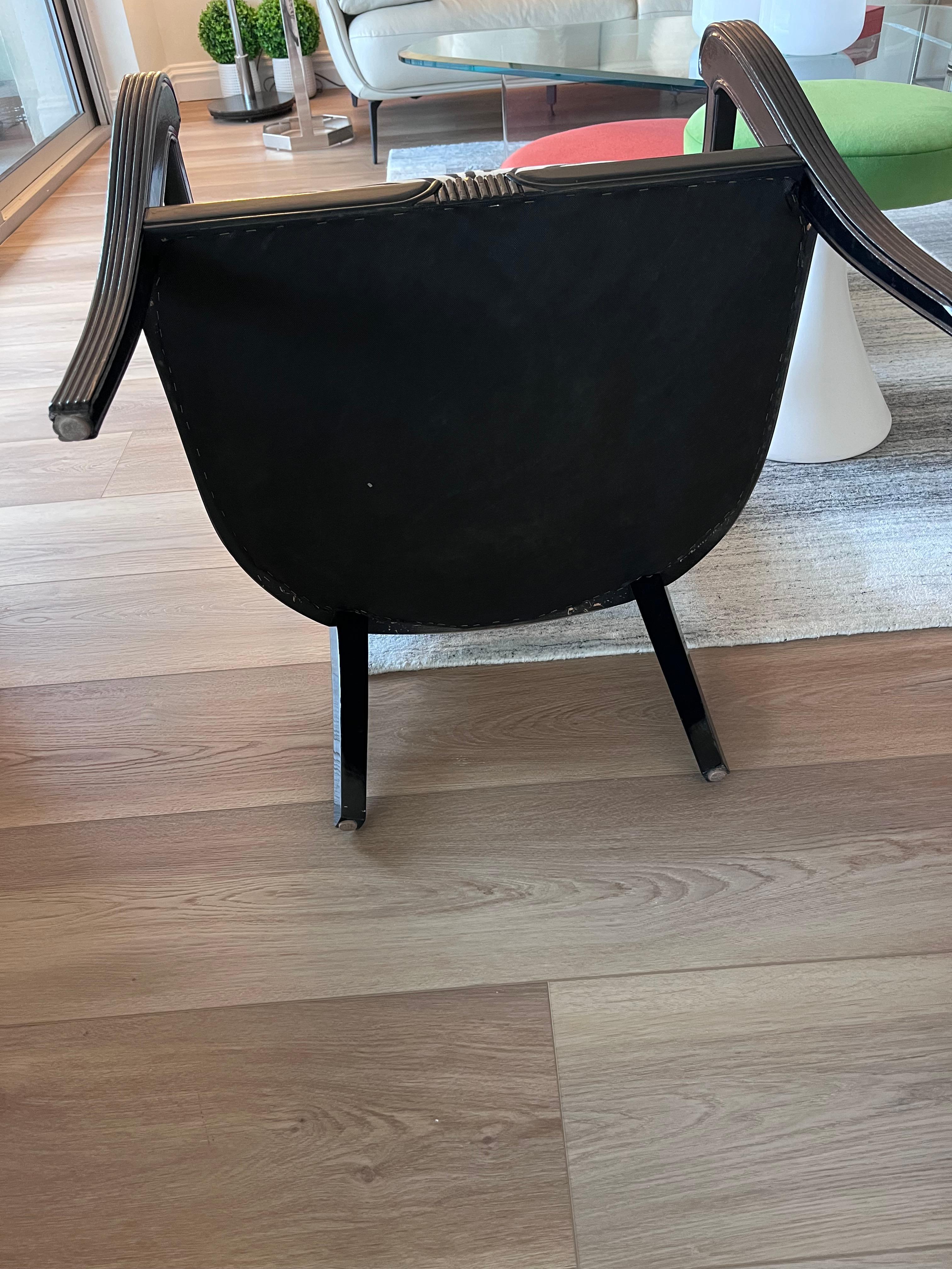 Coppia super chic di poltrone Zebra in velluto nero lucido e cotone in vendita 7