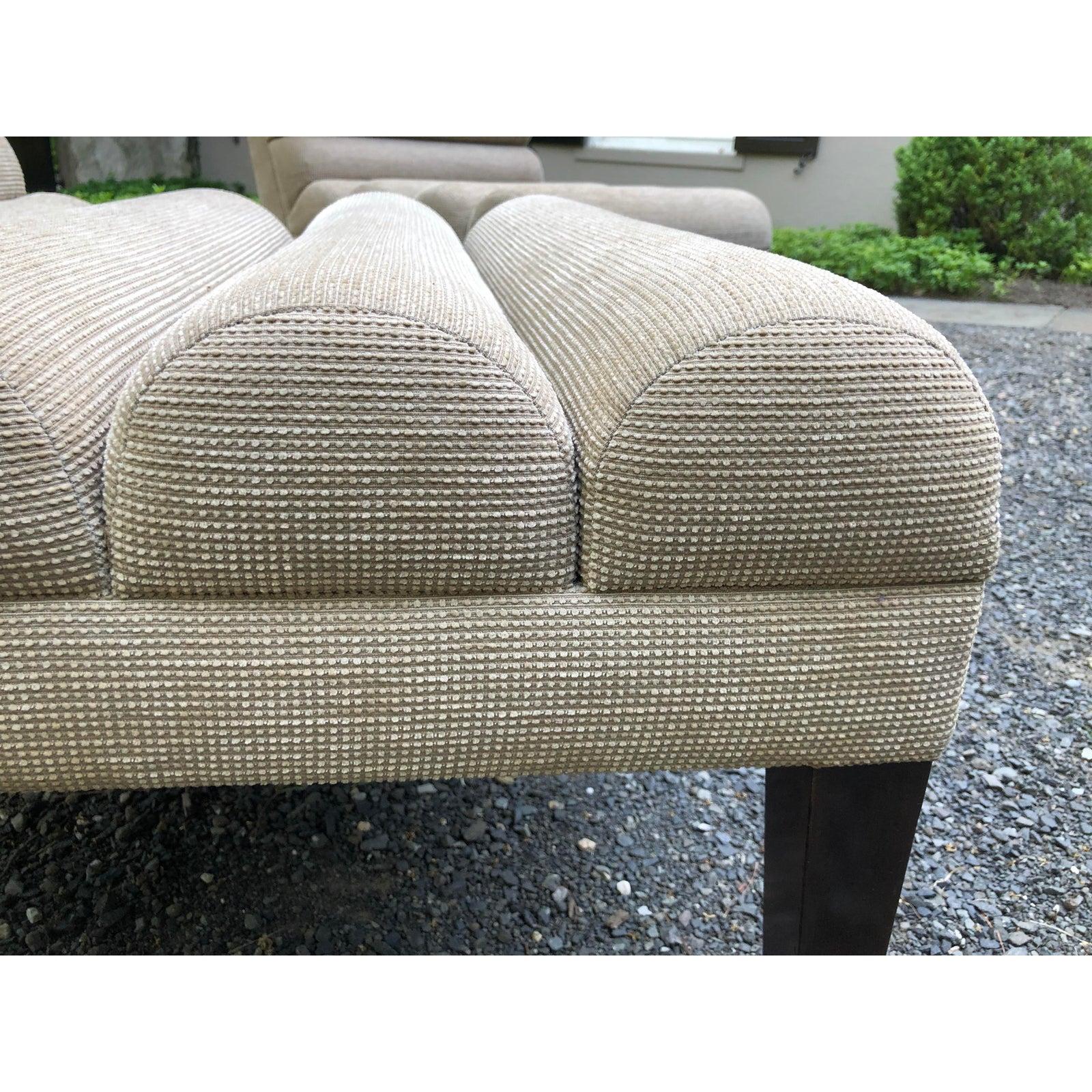 Upholstery Super Chic Pair of Mid-Century Modern Channel Back Slipper Chairs