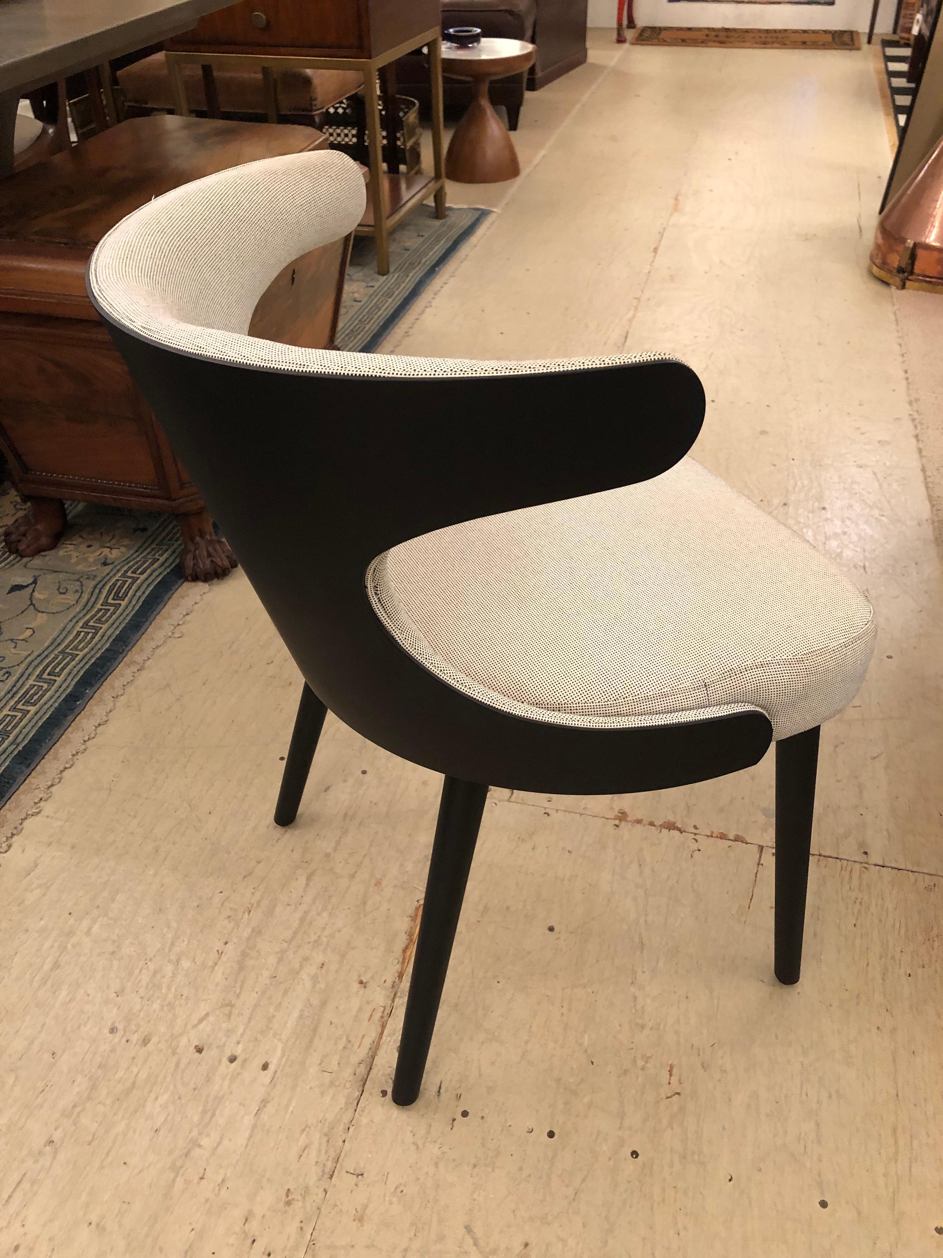 Upholstery Super Chic Sculptural Pair of Italian Chairs