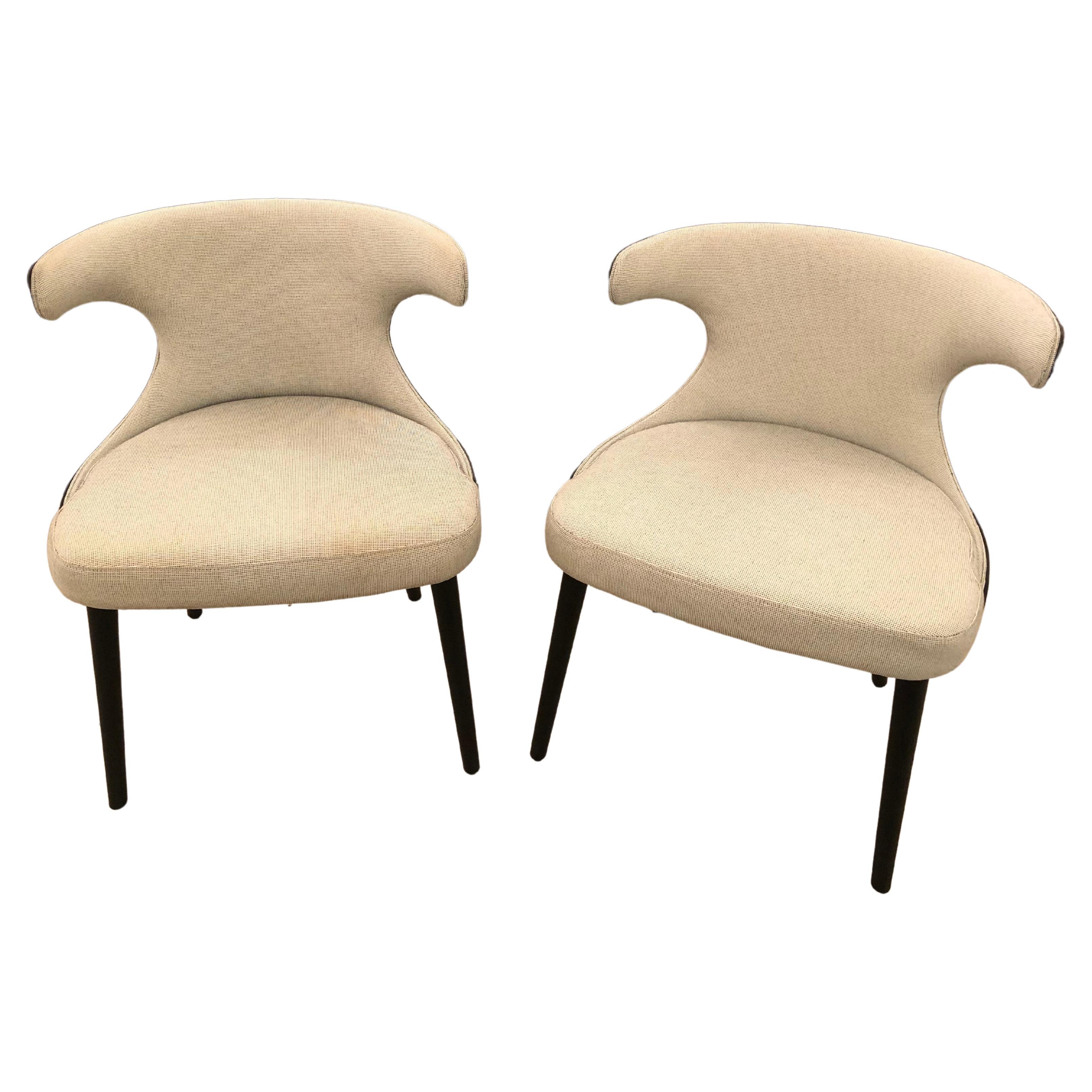Super Chic Sculptural Pair of Italian Chairs