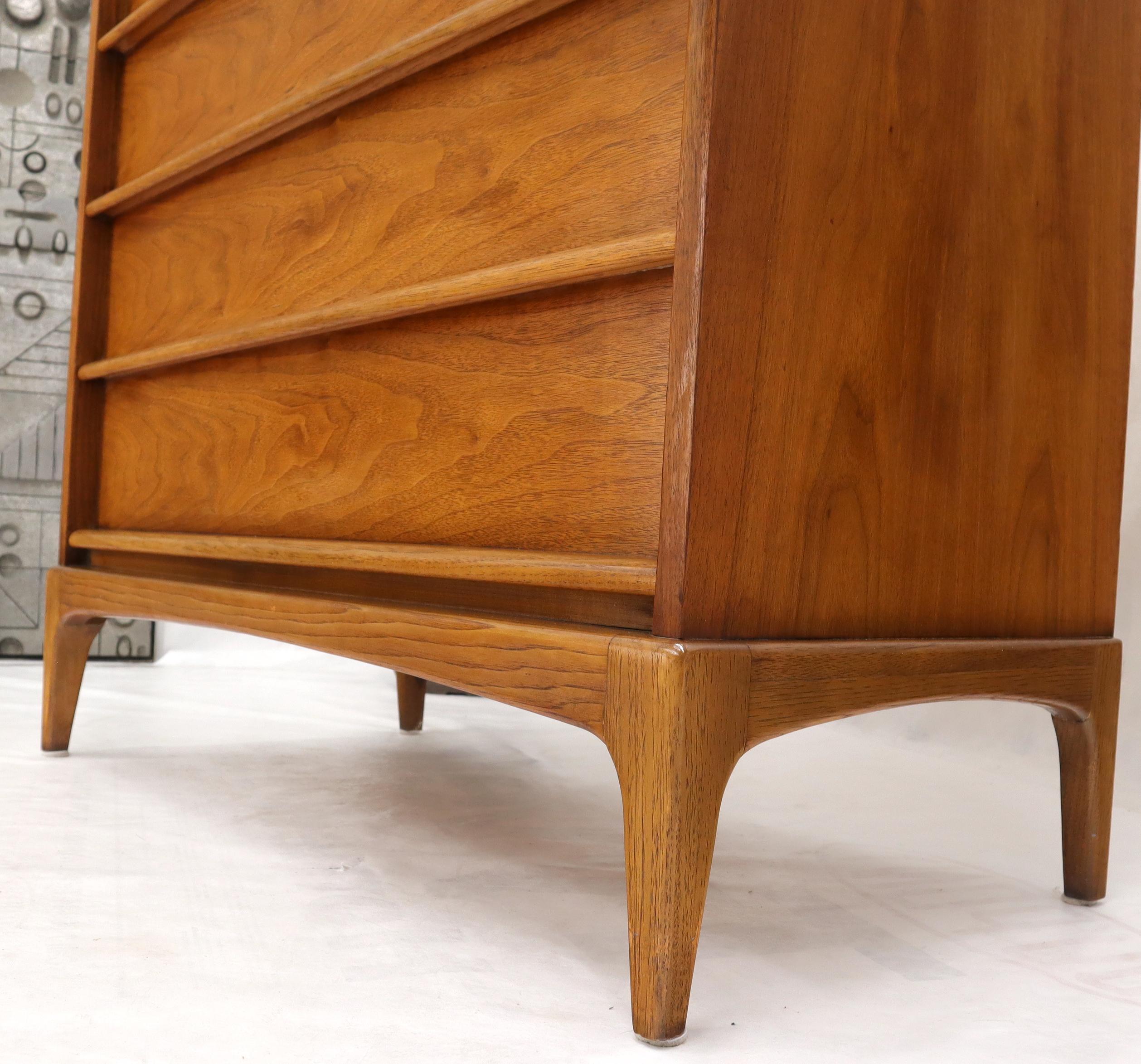 Super Clean Light American Walnut High Chest of Drawers For Sale 3
