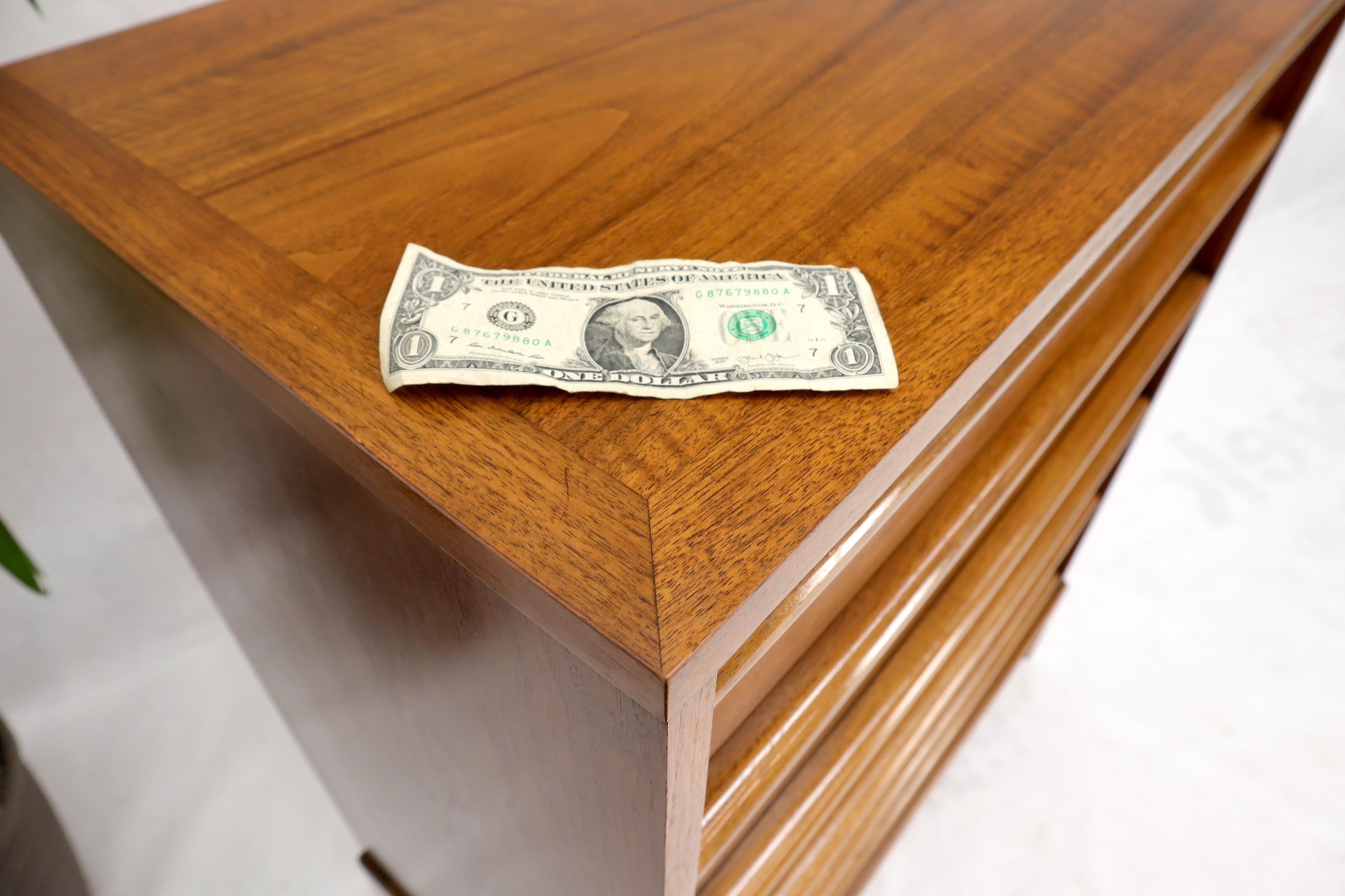 Super Clean Light American Walnut High Chest of Drawers For Sale 4