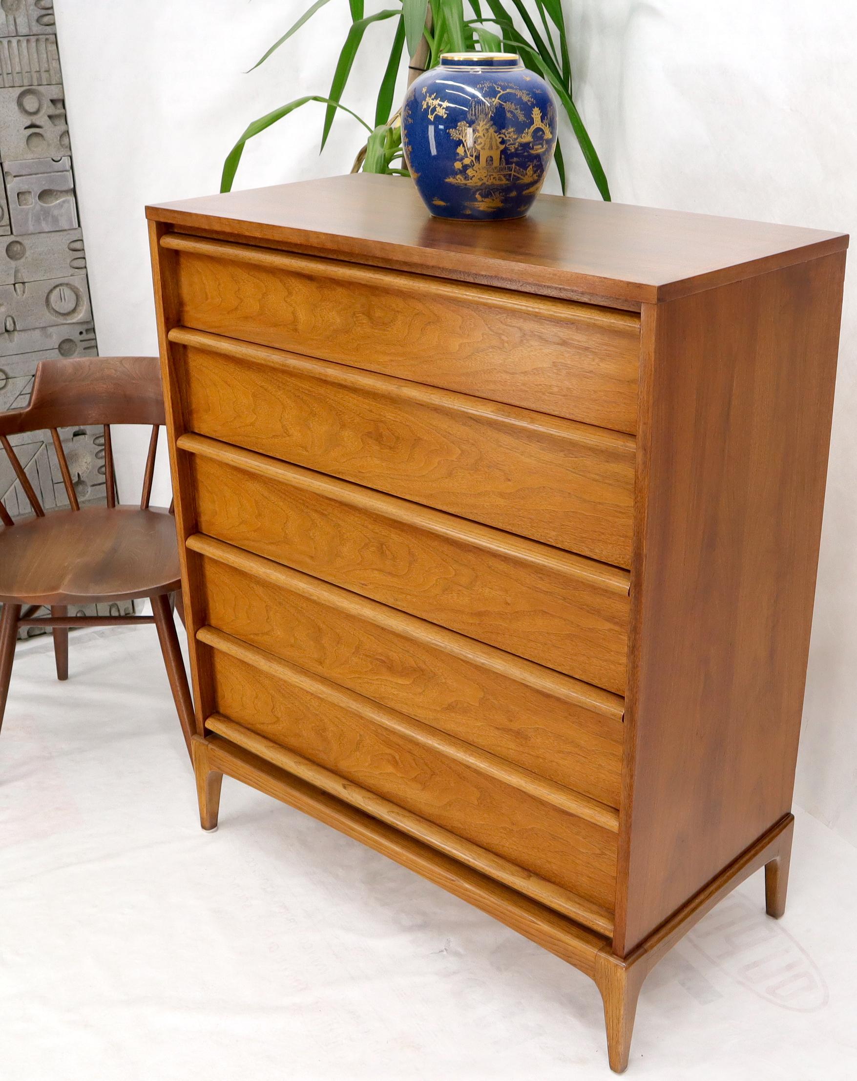 Super Clean Light American Walnut High Chest of Drawers For Sale 5