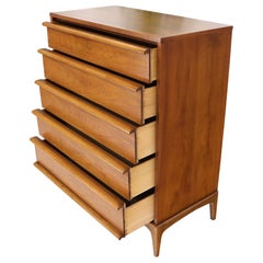 Super Clean Light American Walnut High Chest of Drawers